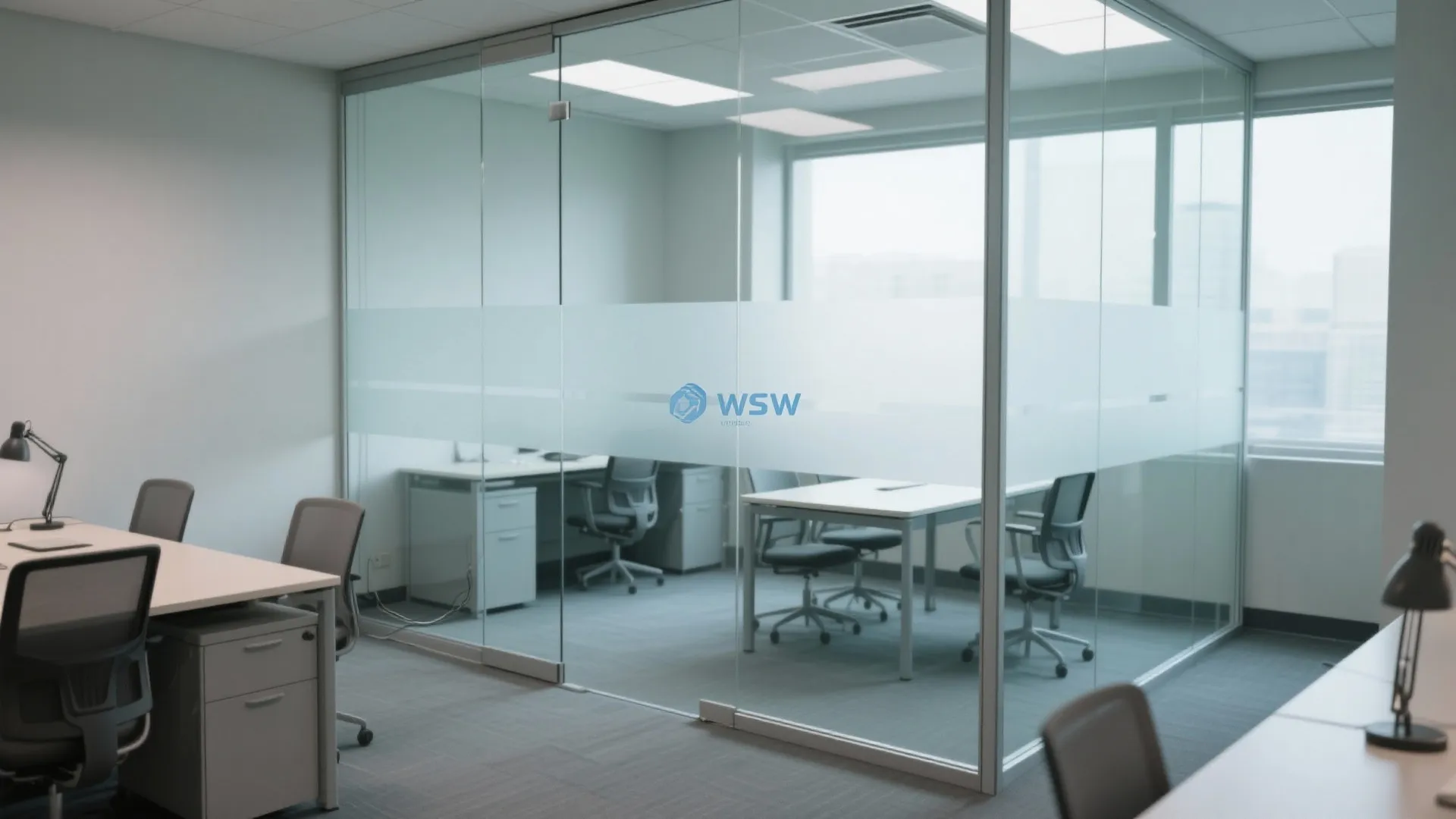 Glass partitions for daylight without losing privacy