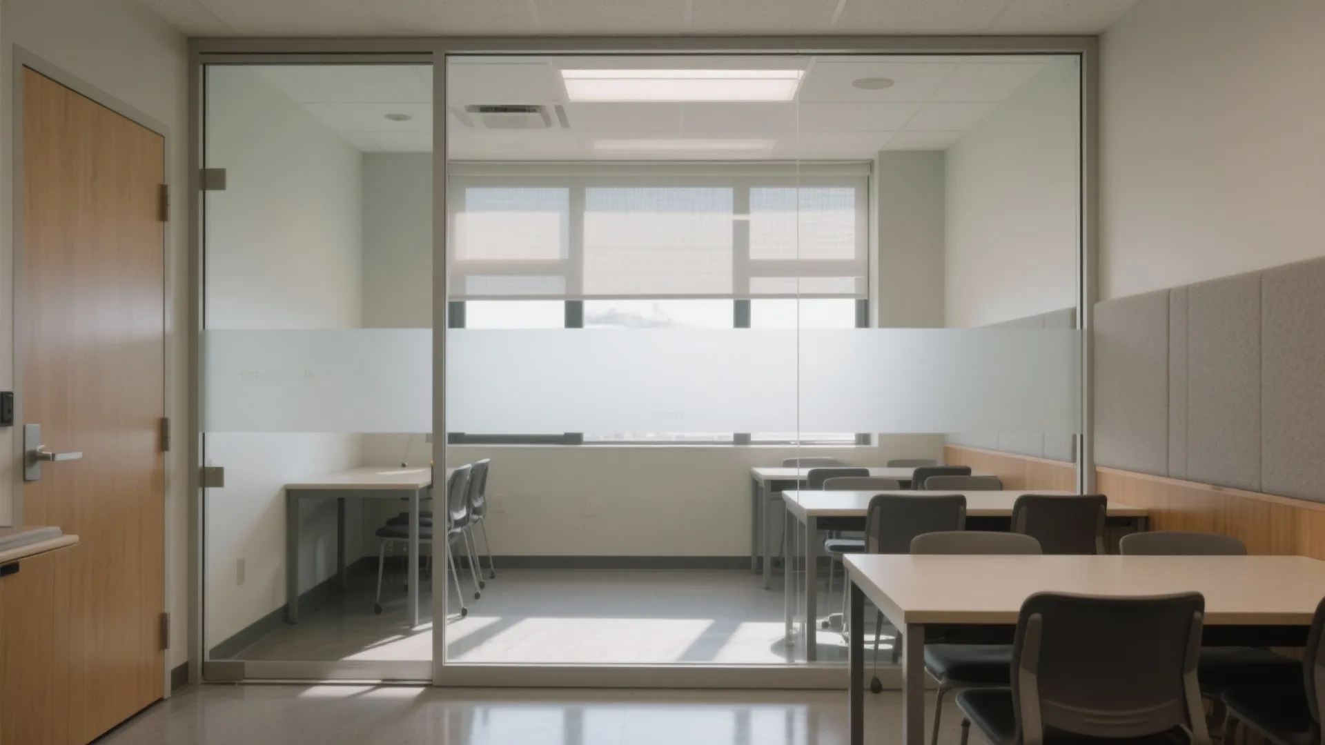 Glass partitions for open yet focused study