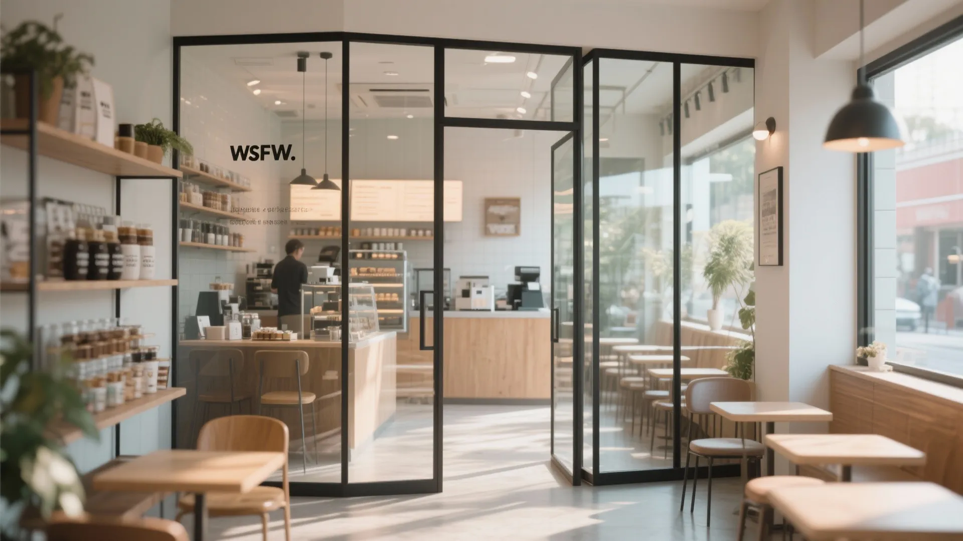 Glass partitions to define zones