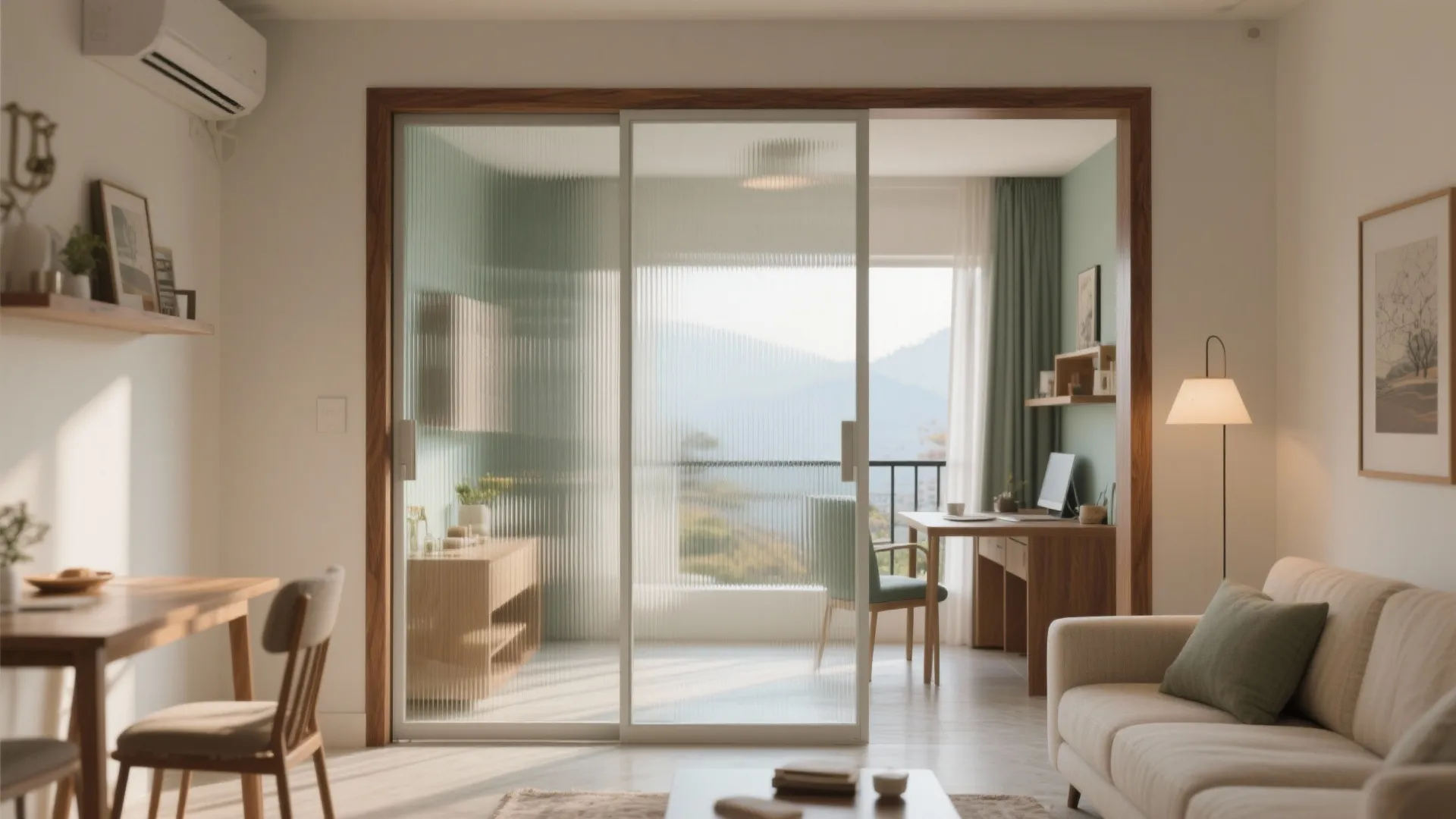 Glass partitions for a brighter, airier hall