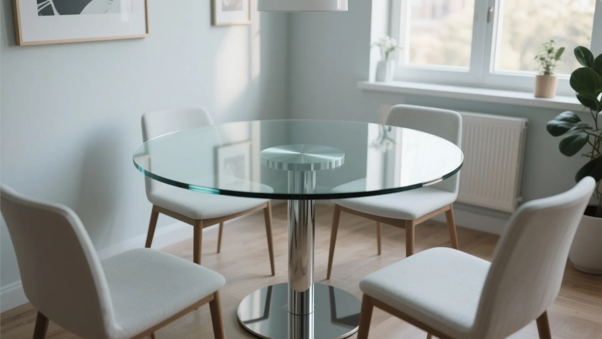 3. Glass Top with Pedestal Base