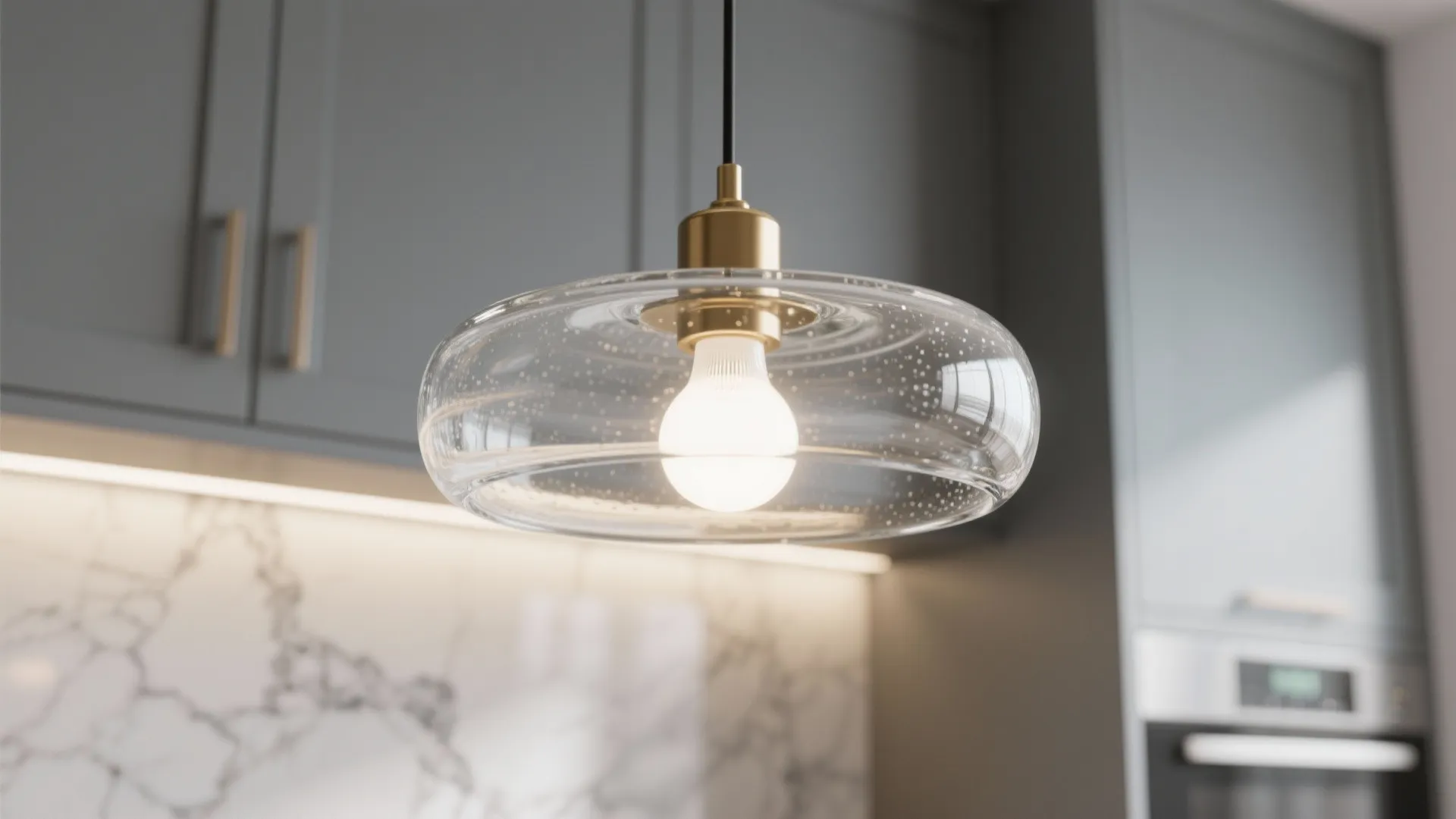 Glass pendants for depth and bounce