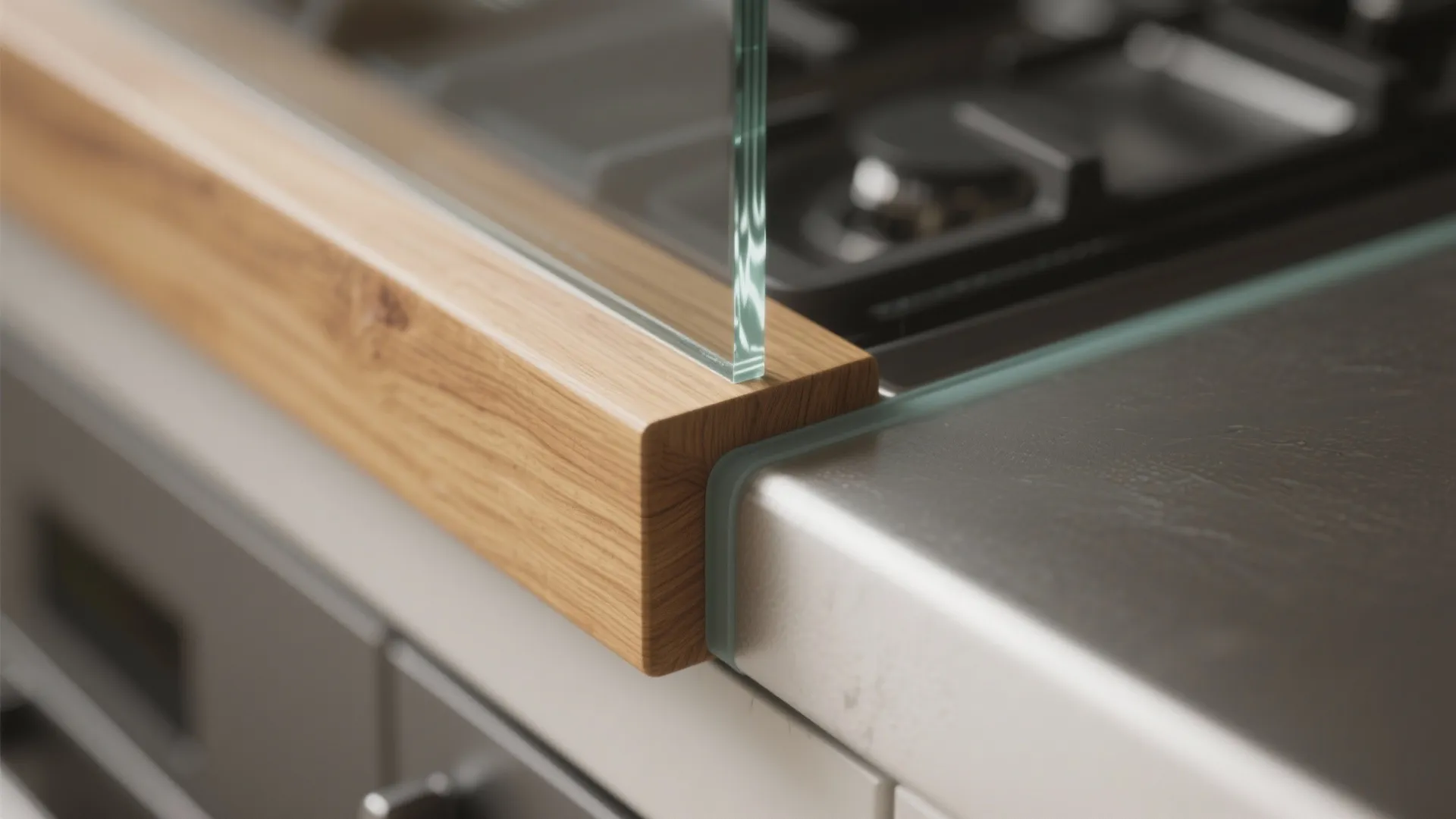 Glass-backed plank wall for light and reflection