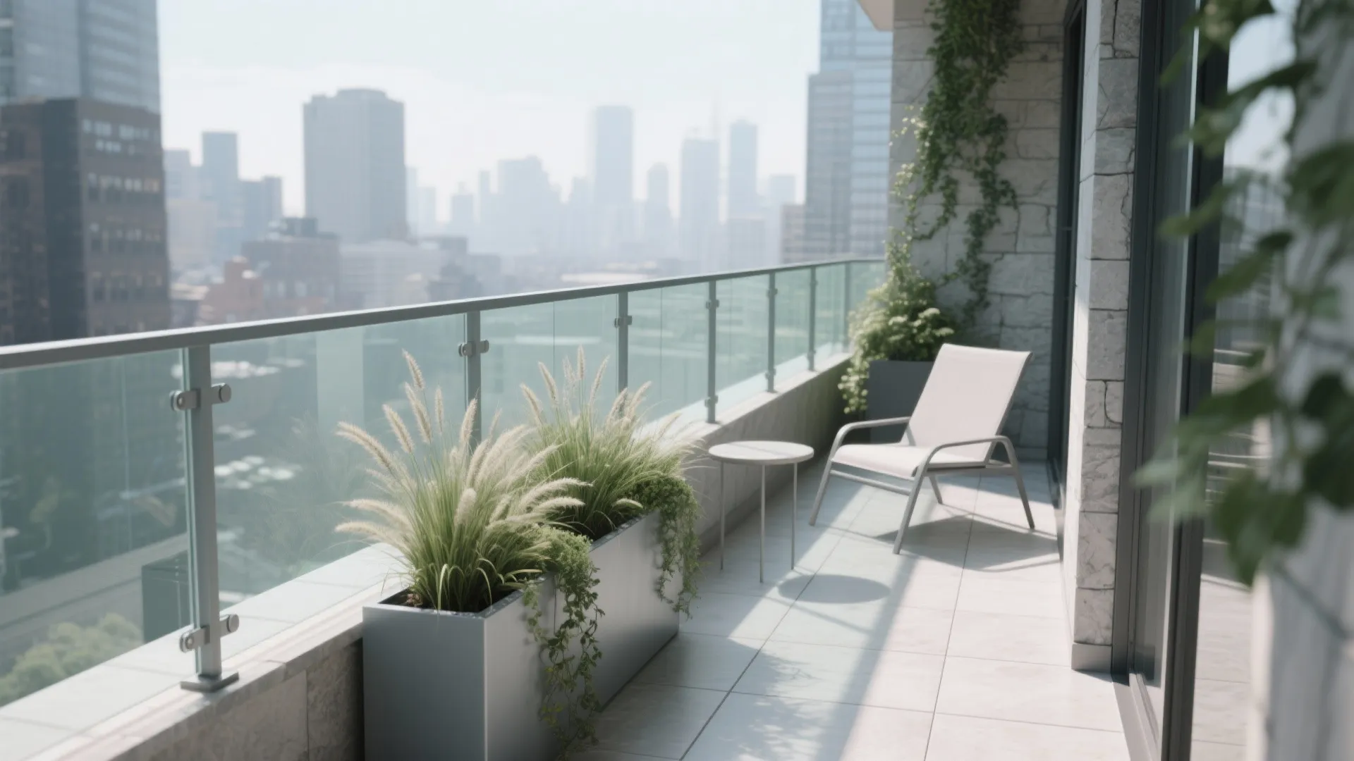 Frameless Glass Railing + Planter Edge