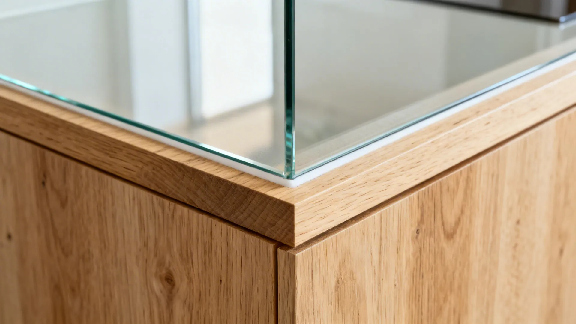 2) Plywood + Glass Backsplash for Light and Depth