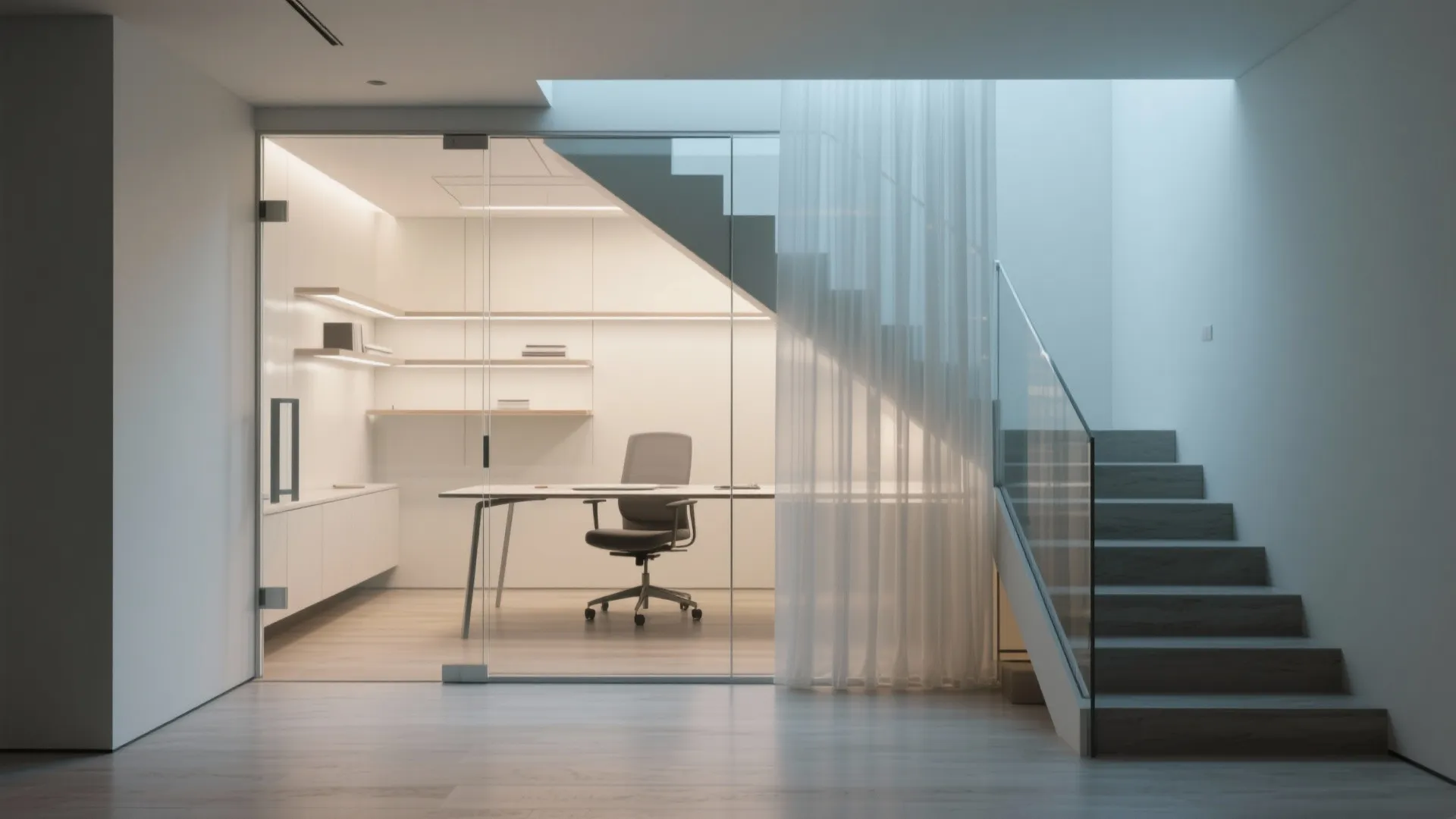 2. Glass pocket office (light without walls)
