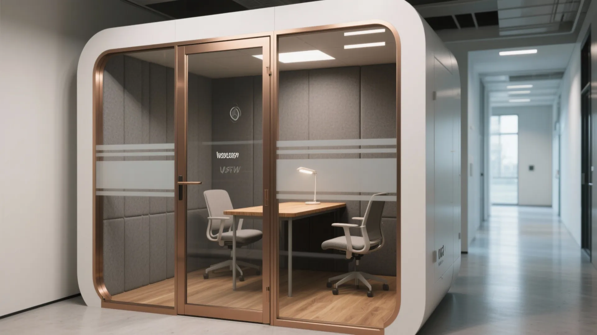 Glass-Fronted Collaboration Pods for Visibility and Focus