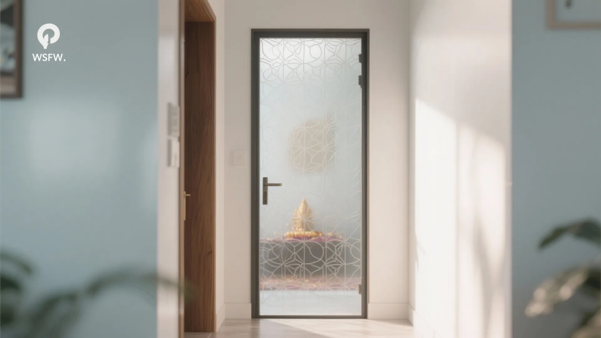 Minimalist glass single door