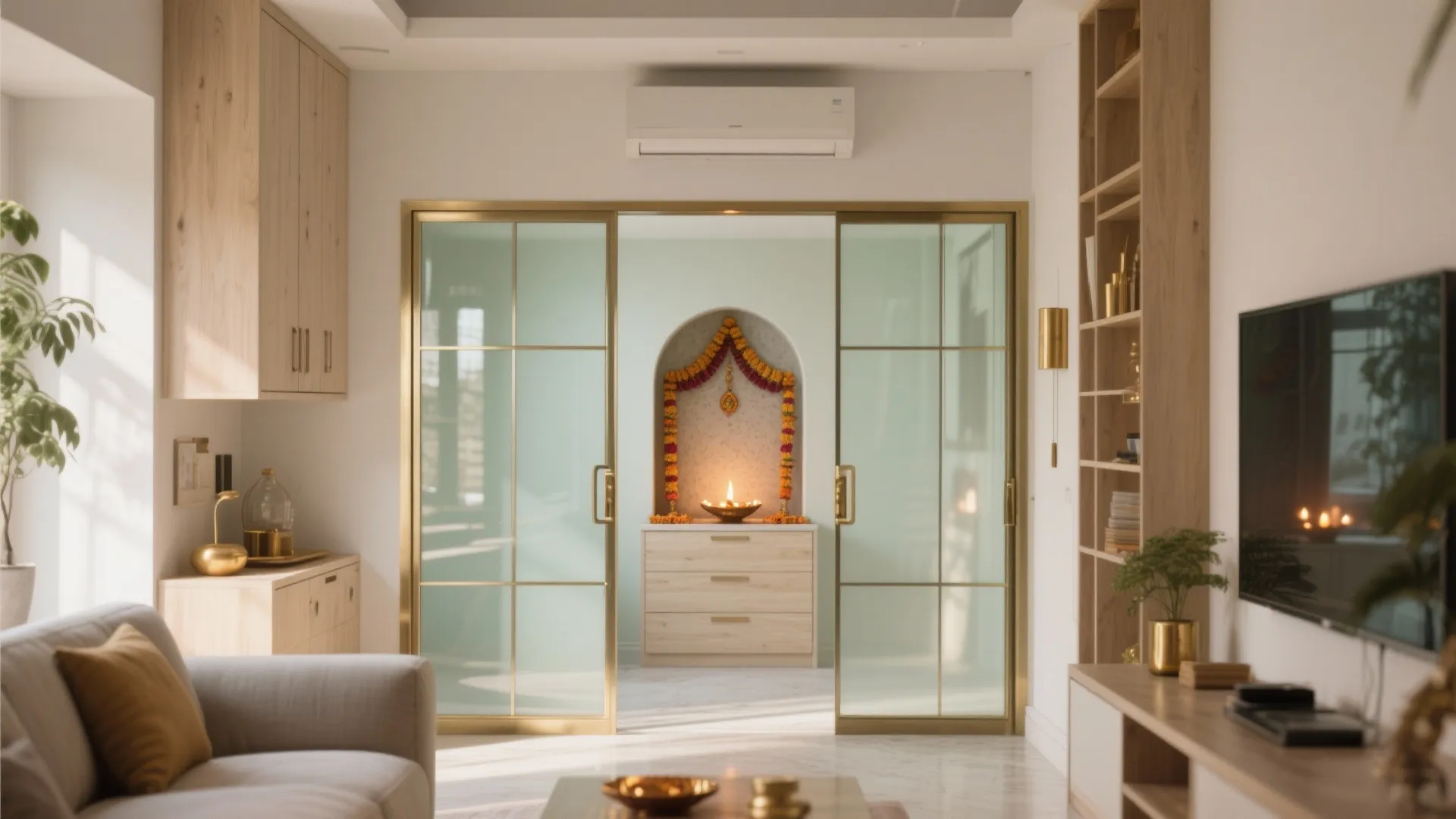 5 Glass Pooja Room Door Designs For Small Homes