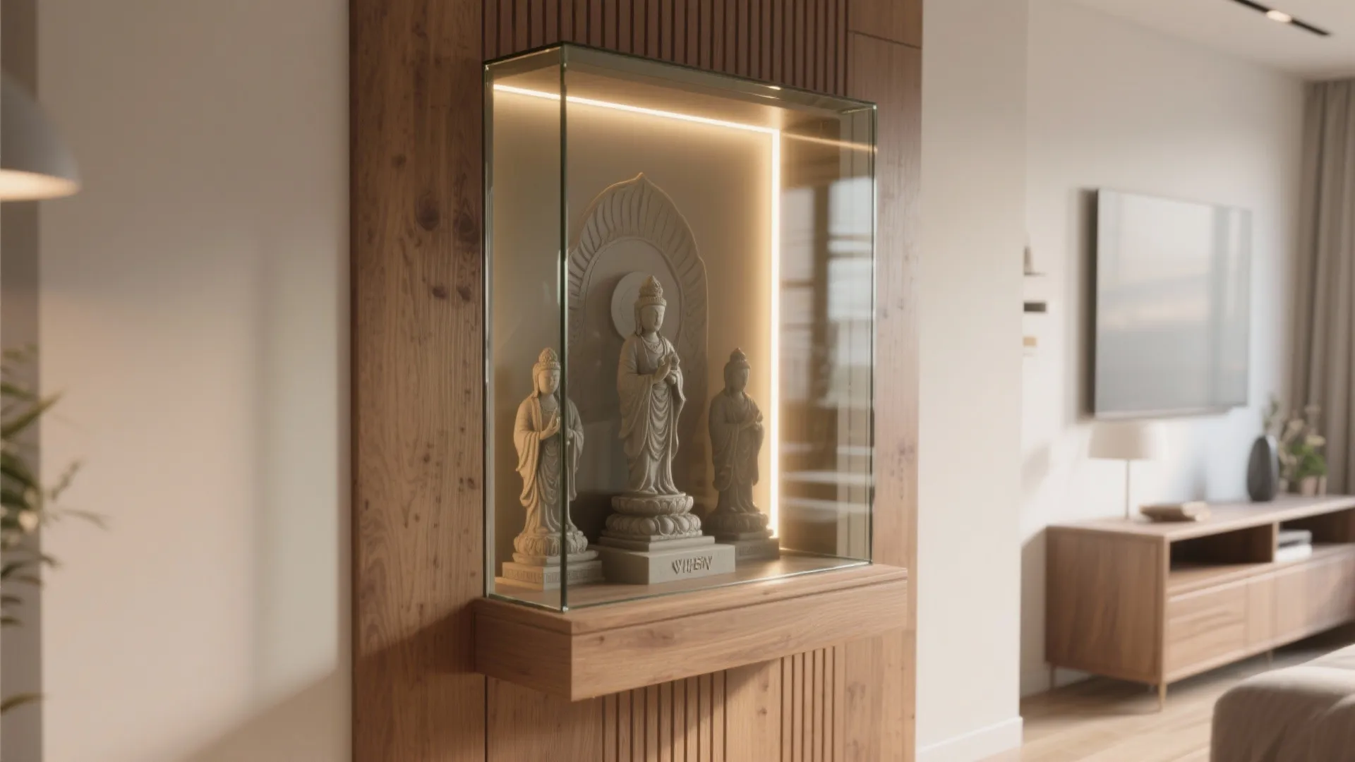 Glass-Fronted Pooja Niche