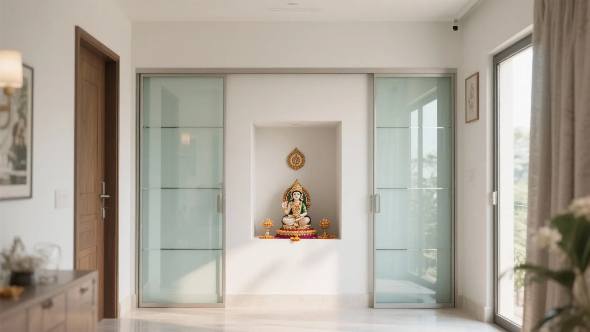 Glass-Encased Recessed Shrine