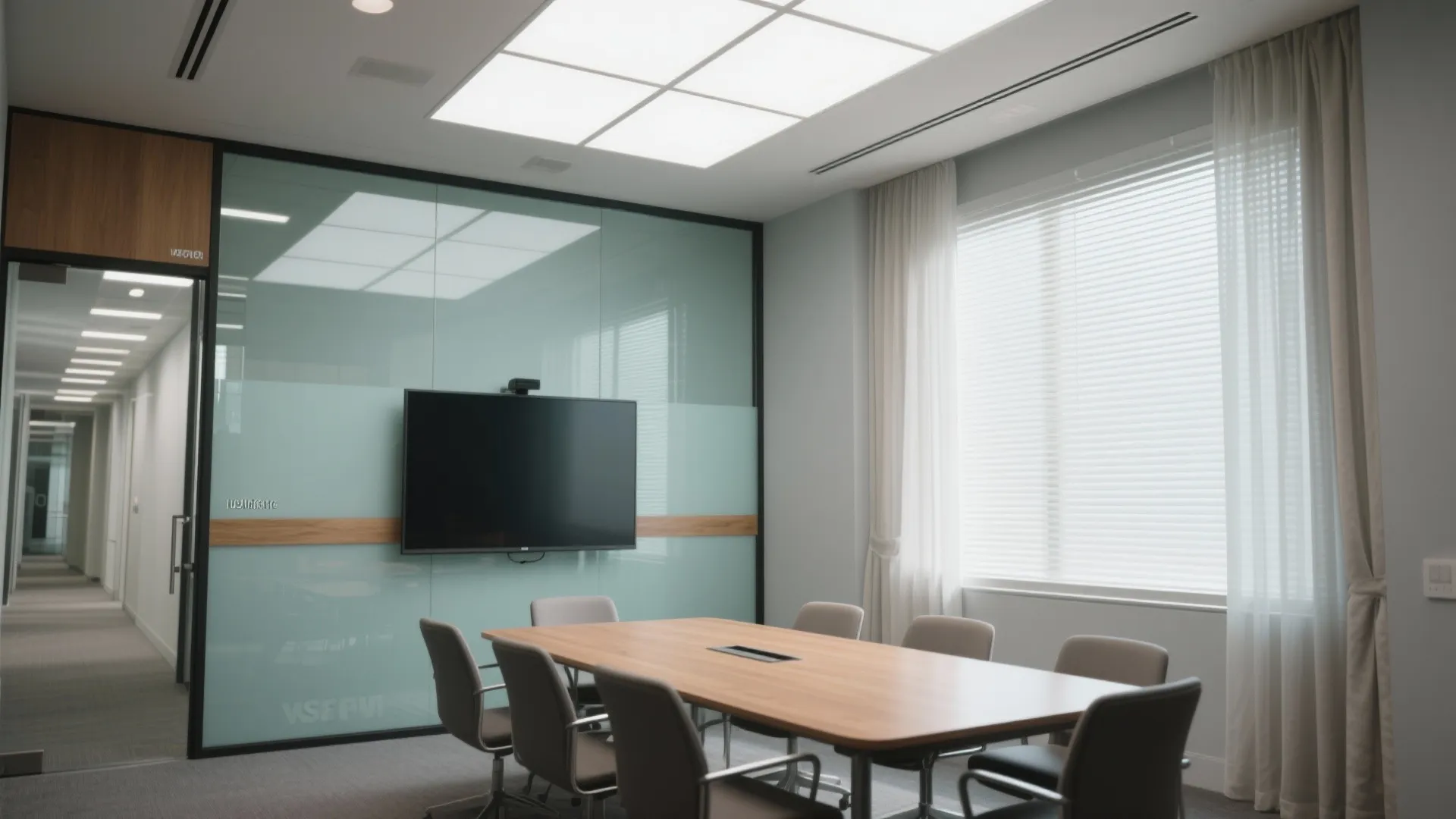 Glass walls with smart privacy and light control