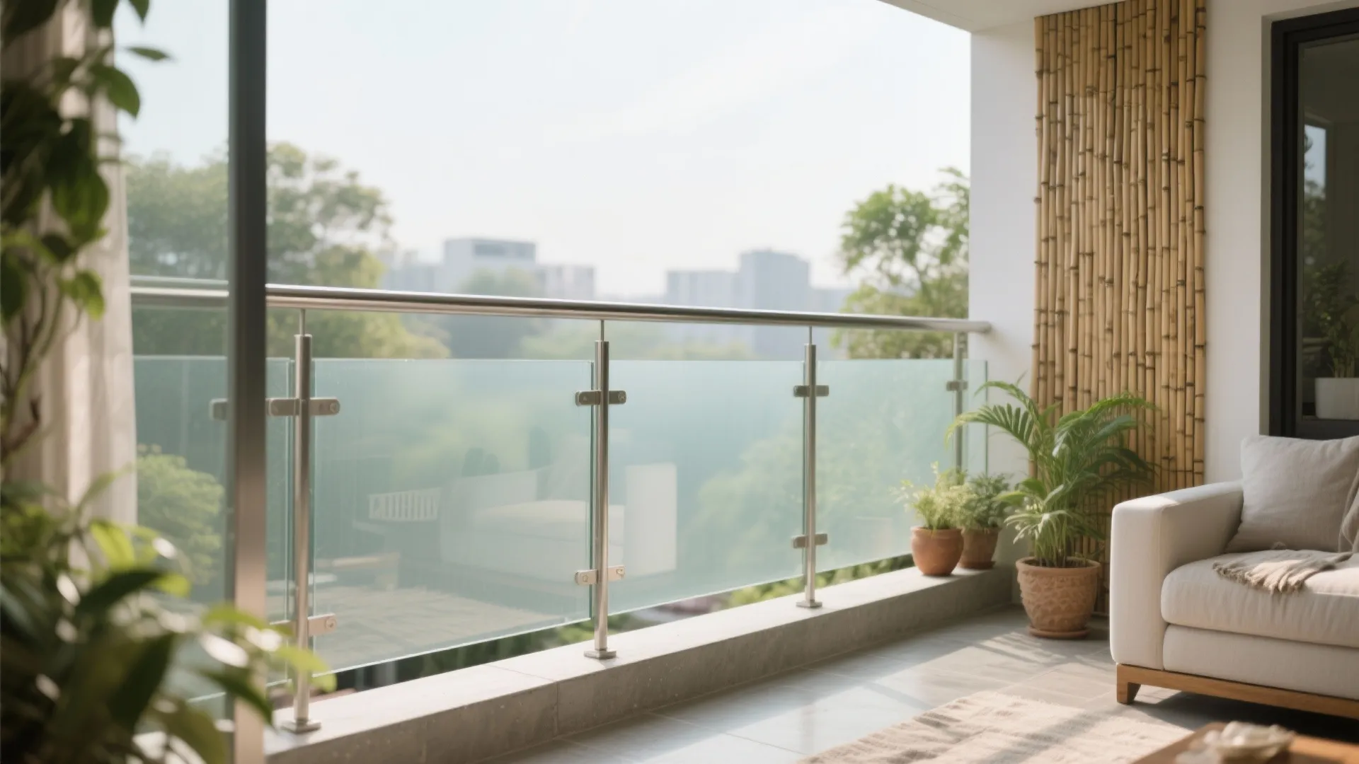 Glass Balustrades with Light-Friendly Privacy Layers