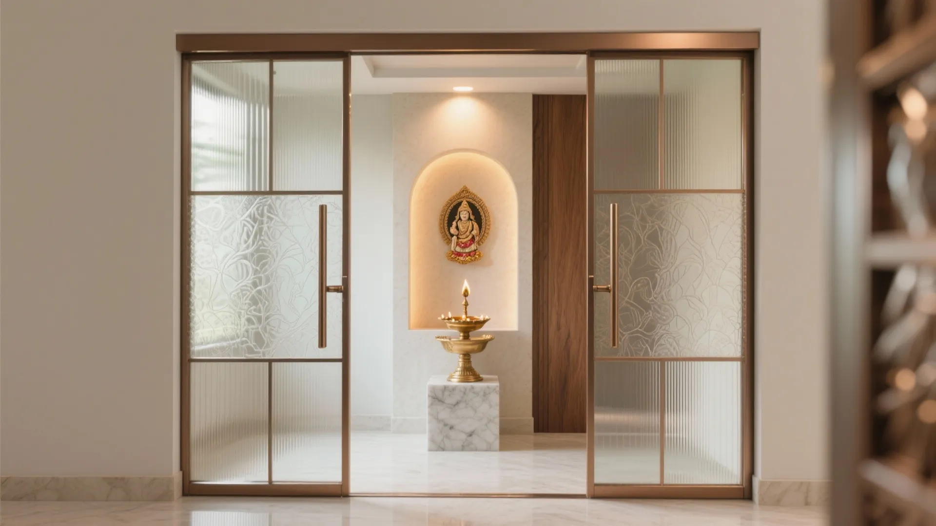 Etched Glass Panels for Privacy and Light