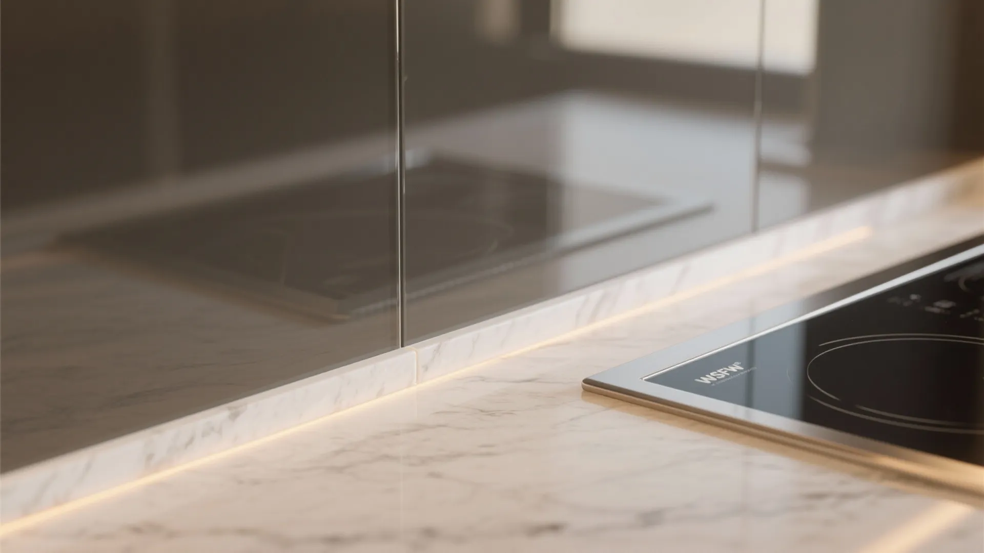 Glass Backsplash for Light and Depth