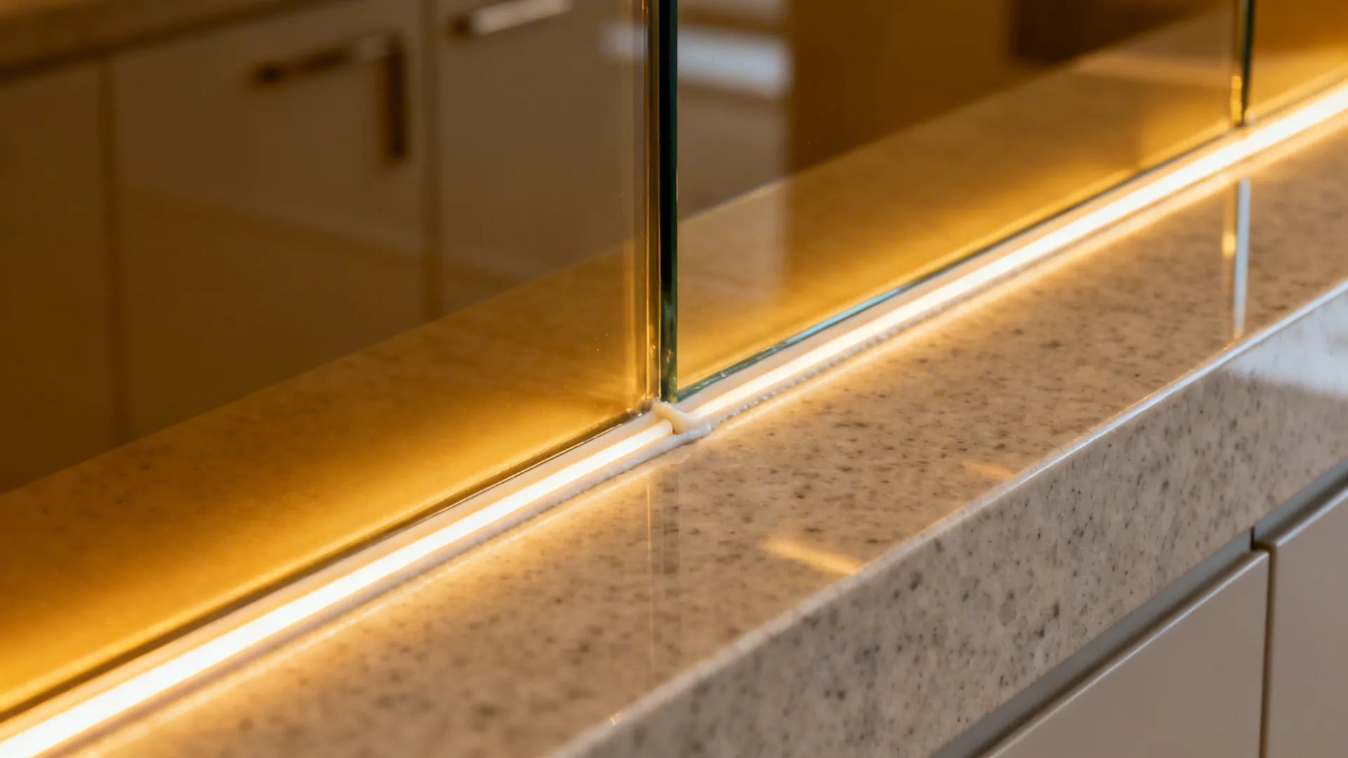 Glass Backsplash for Light and Depth