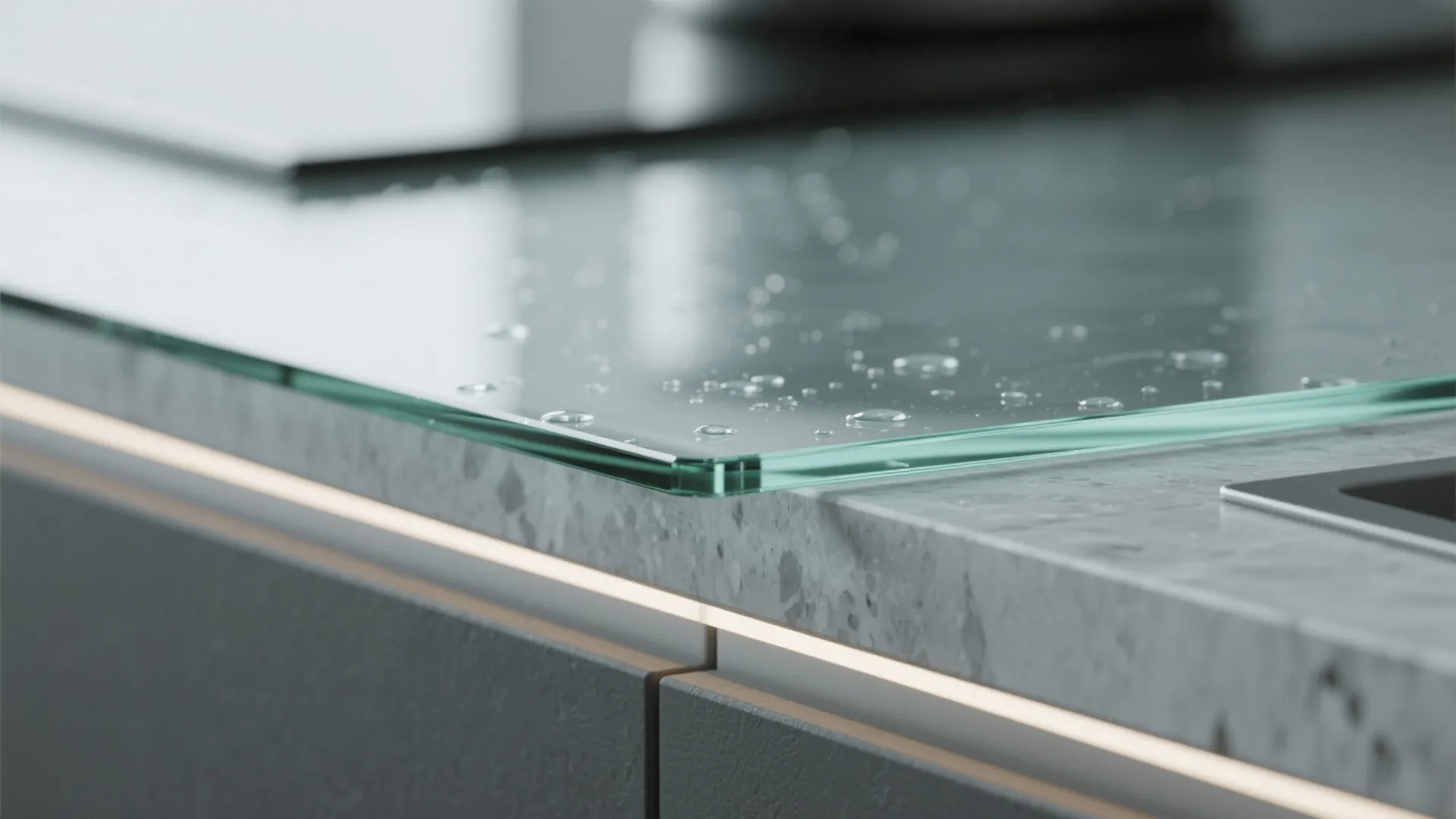 Glass Backsplash for Light and Easy Cleaning