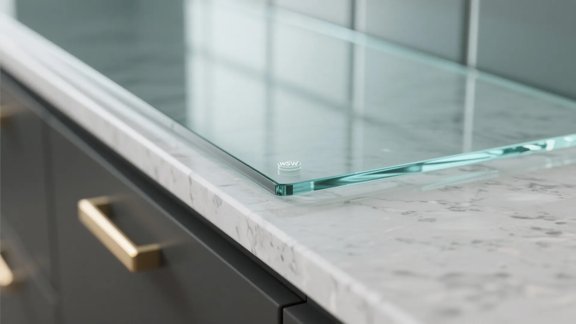 Glass Backsplash and Light Play in Compact Kitchens