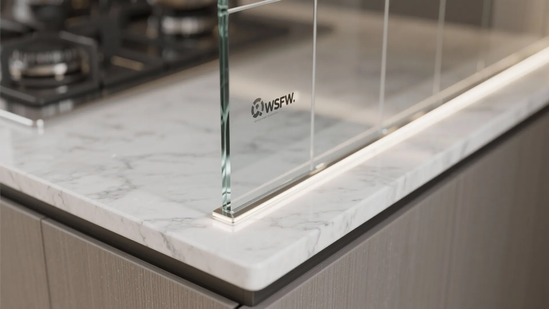 Glass Backsplash for Light and Depth