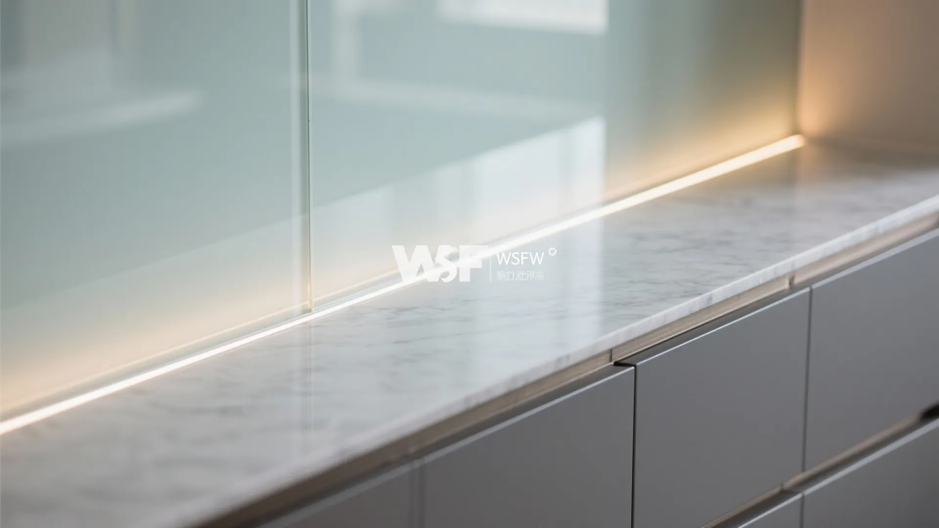 Glass Backsplash for Light and Depth