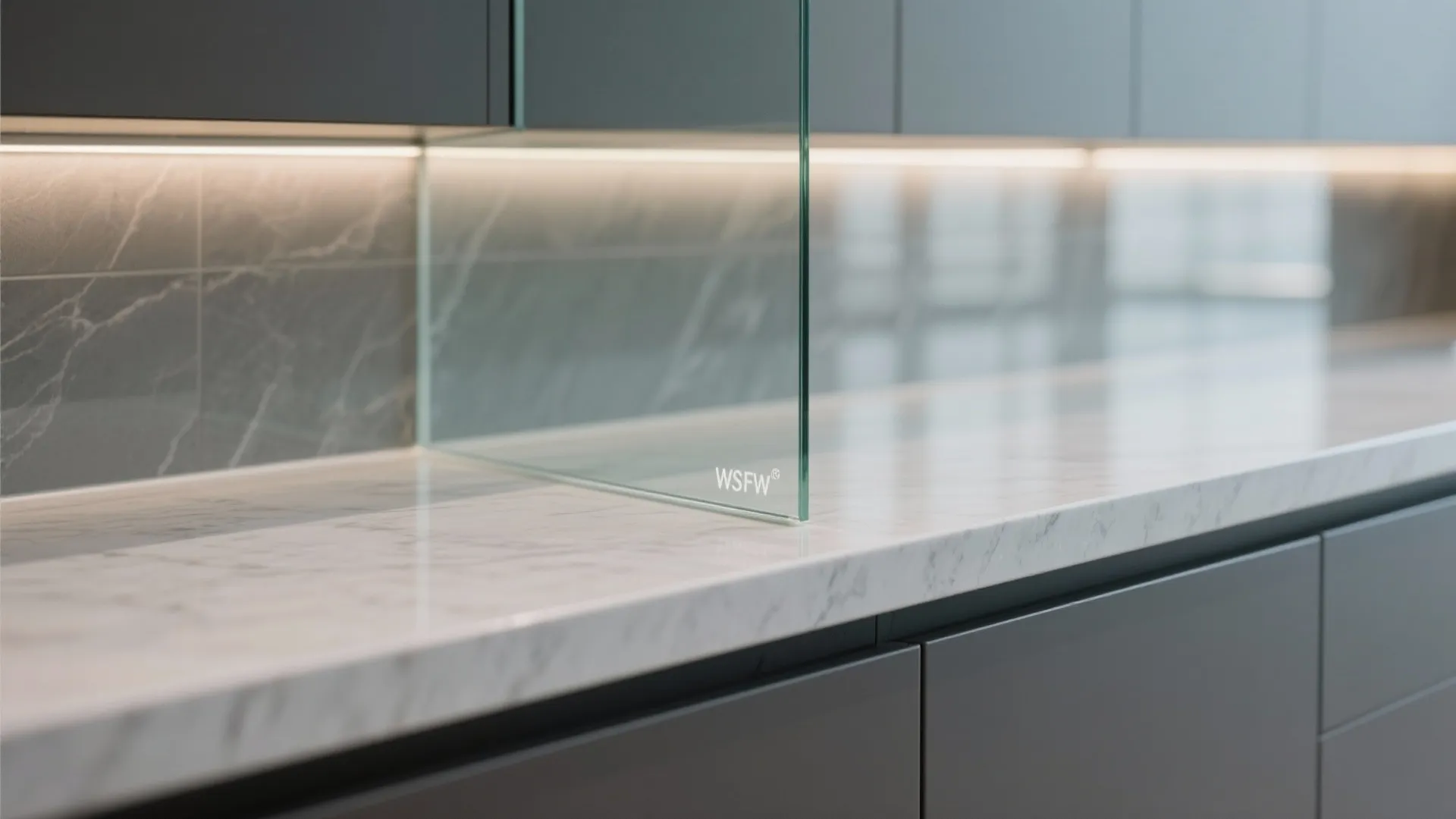 Glass Backsplash for Light and Depth