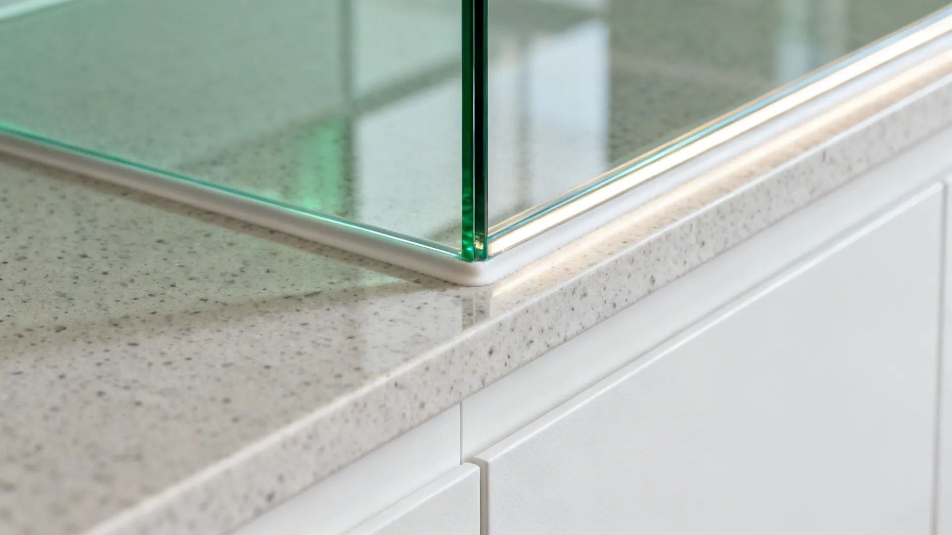 2) Glass backsplash and reflective surfaces to bounce light