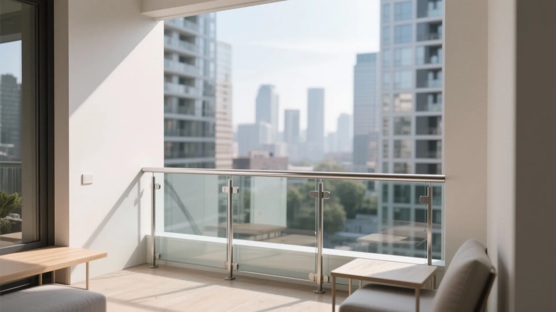 Airy Glass Balustrade and Reflective Surfaces