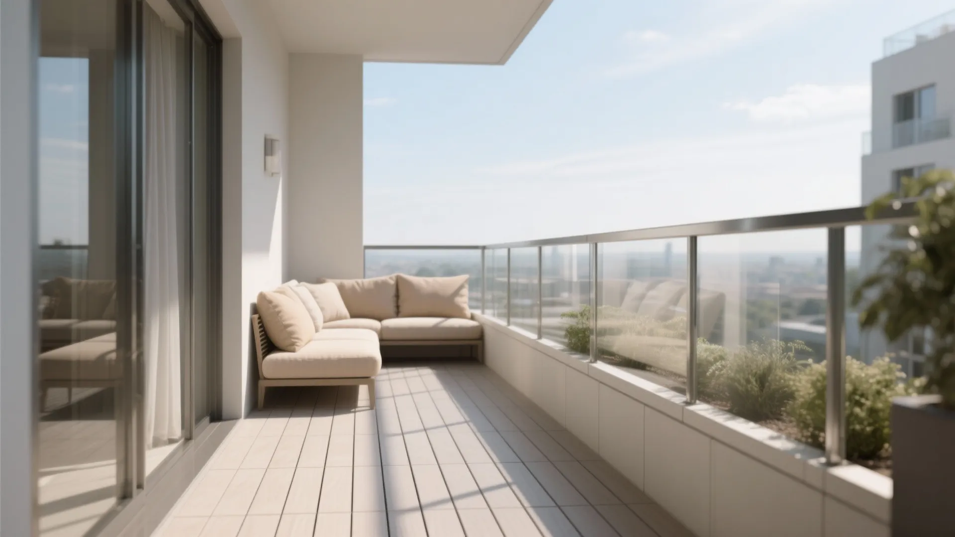 A Glass Balustrade and Light-Friendly Palette