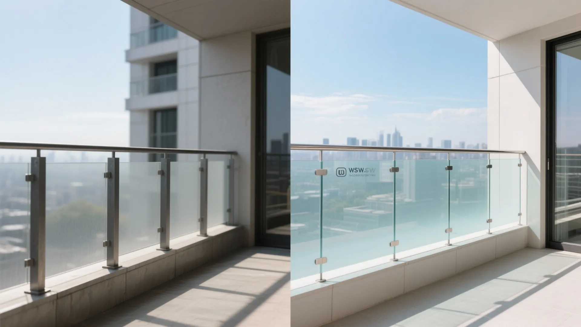 The clarity of a glass balustrade