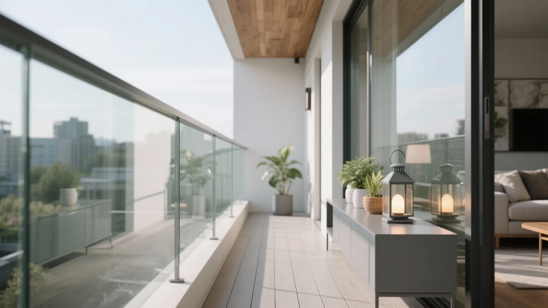 Clear Lines: Glass Balustrade and Light Play