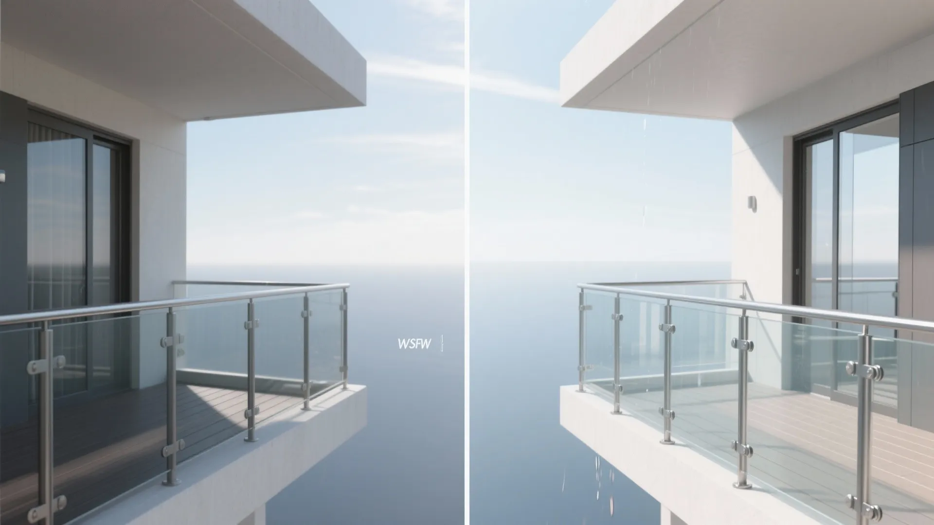 Transparent railings and reflective touches