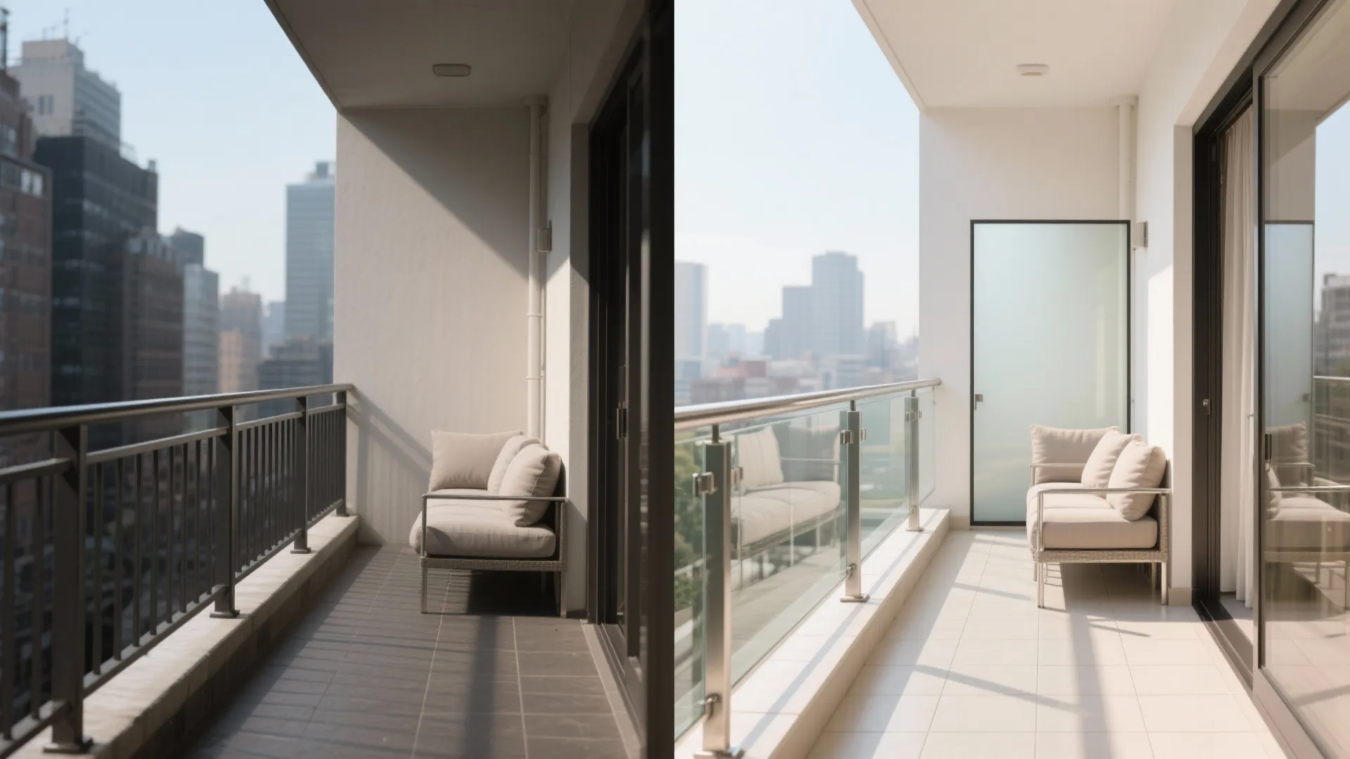 Glass Balustrade and a Light-Reflective Palette