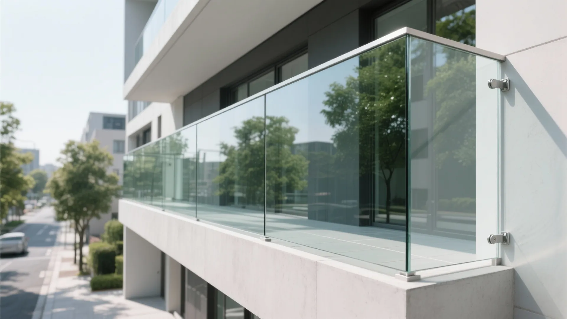Minimalist Balcony Lines with Glass Railings