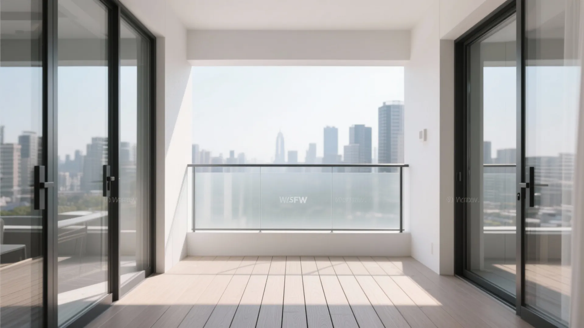 Clear Railings and Light Decking