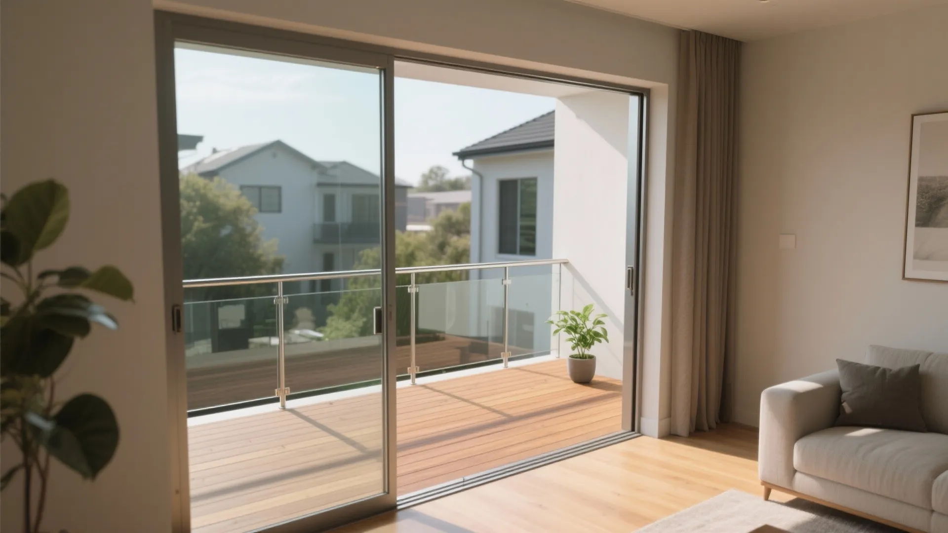 1) Slim Glass Balustrade And Seamless Flooring