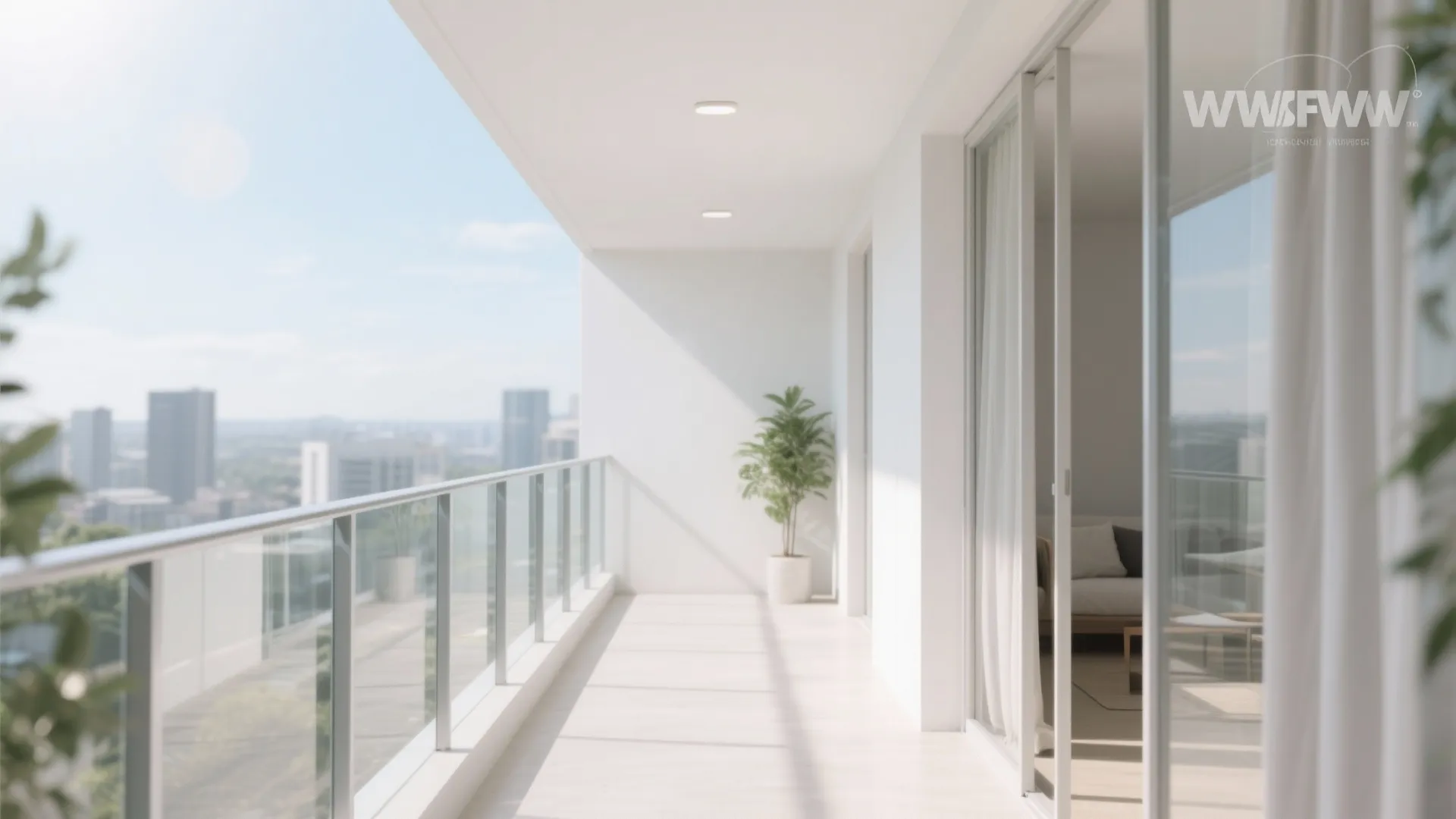 Glass panels and light palettes for an airy feel