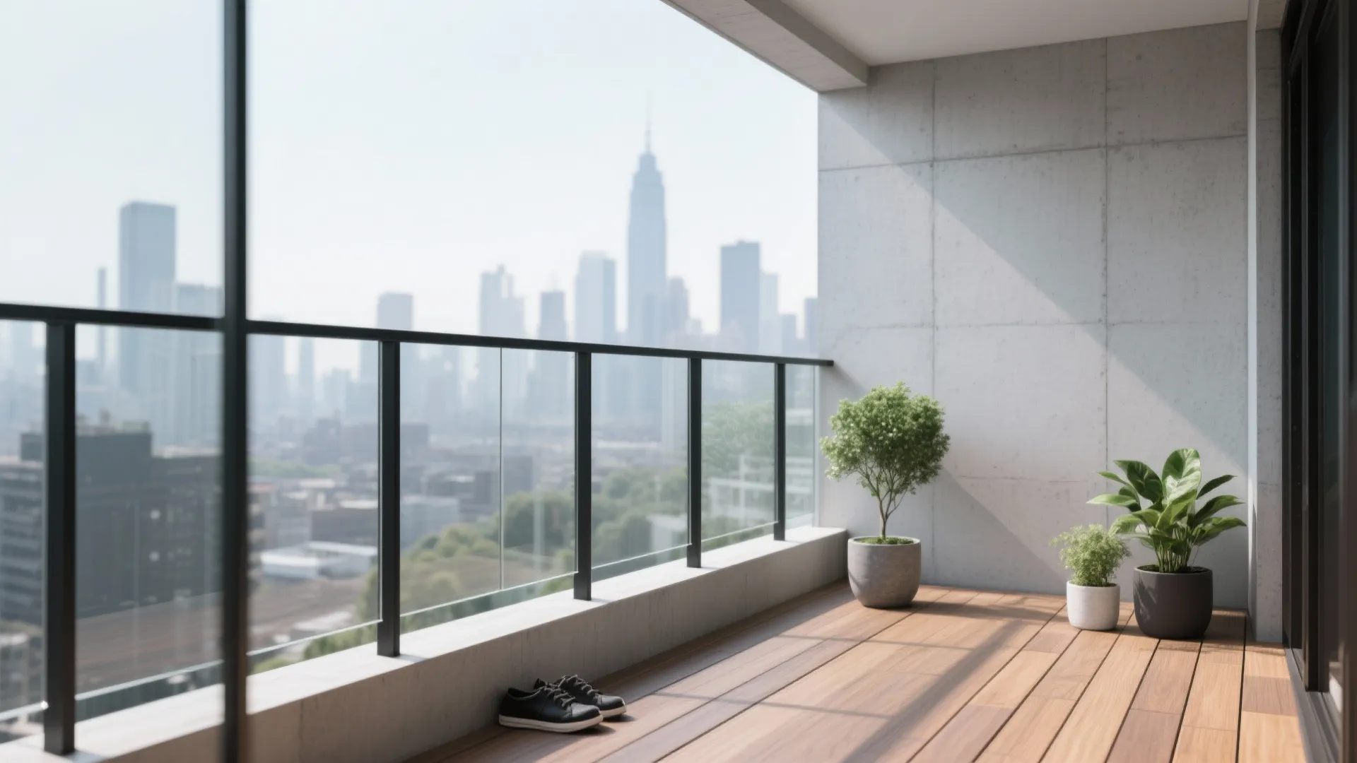 Slim railings and glass for that open, modern feel