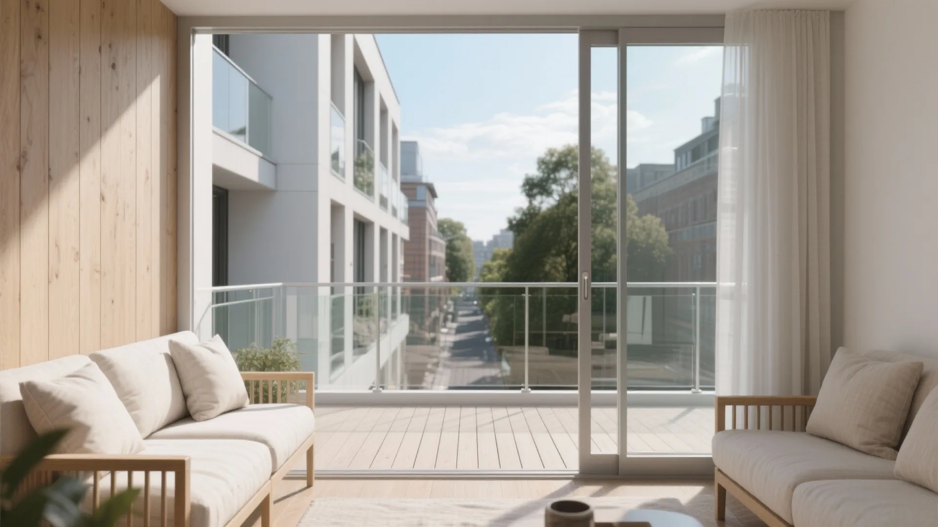 1) Light, Bright, and Open: Glass Railing + Pale Palette