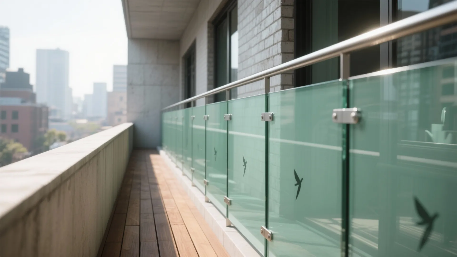 1) Low-iron glass balustrade with ultra-slim posts