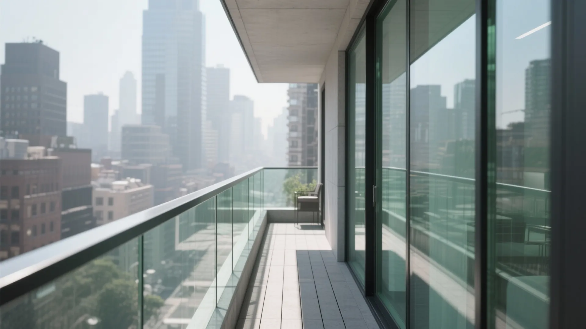 2) Clear Glass Panels with a Minimal Top Rail