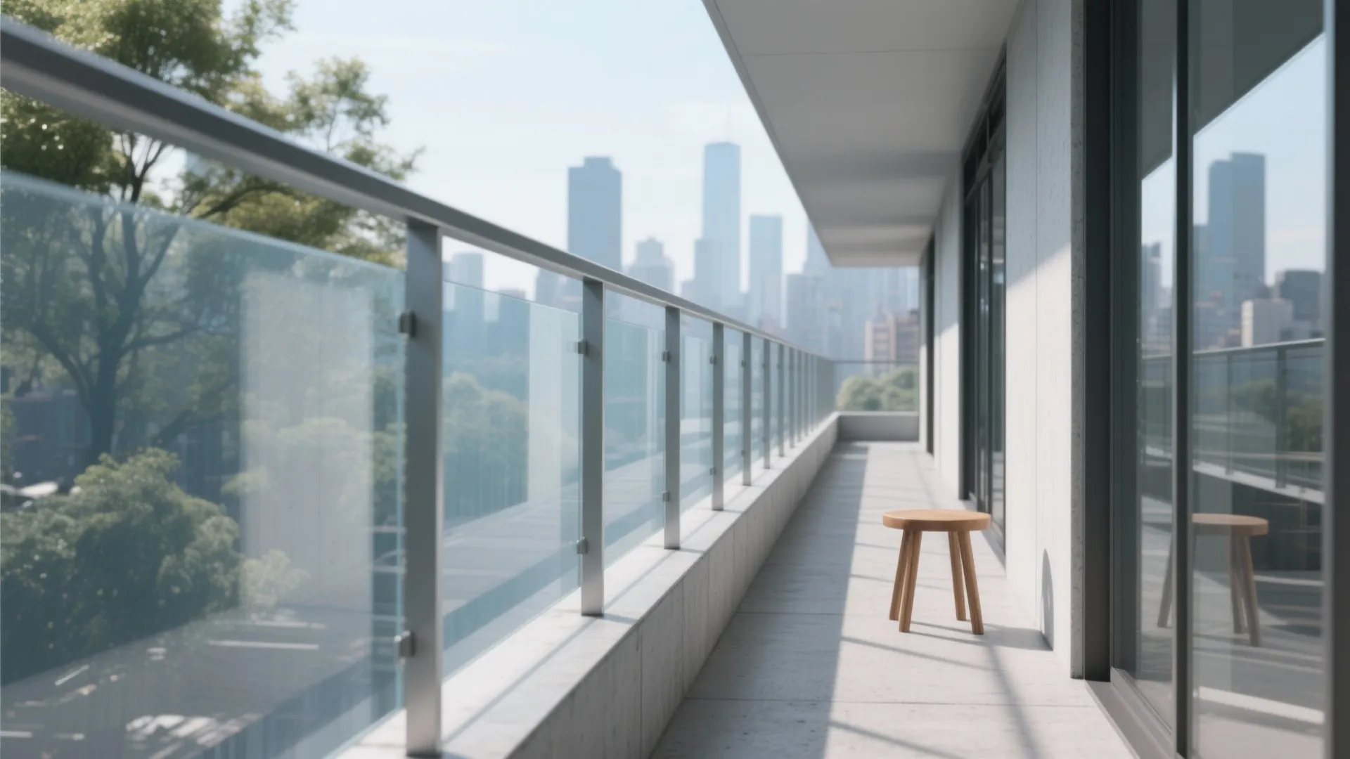 1) Slimline Metal + Glass Balustrade