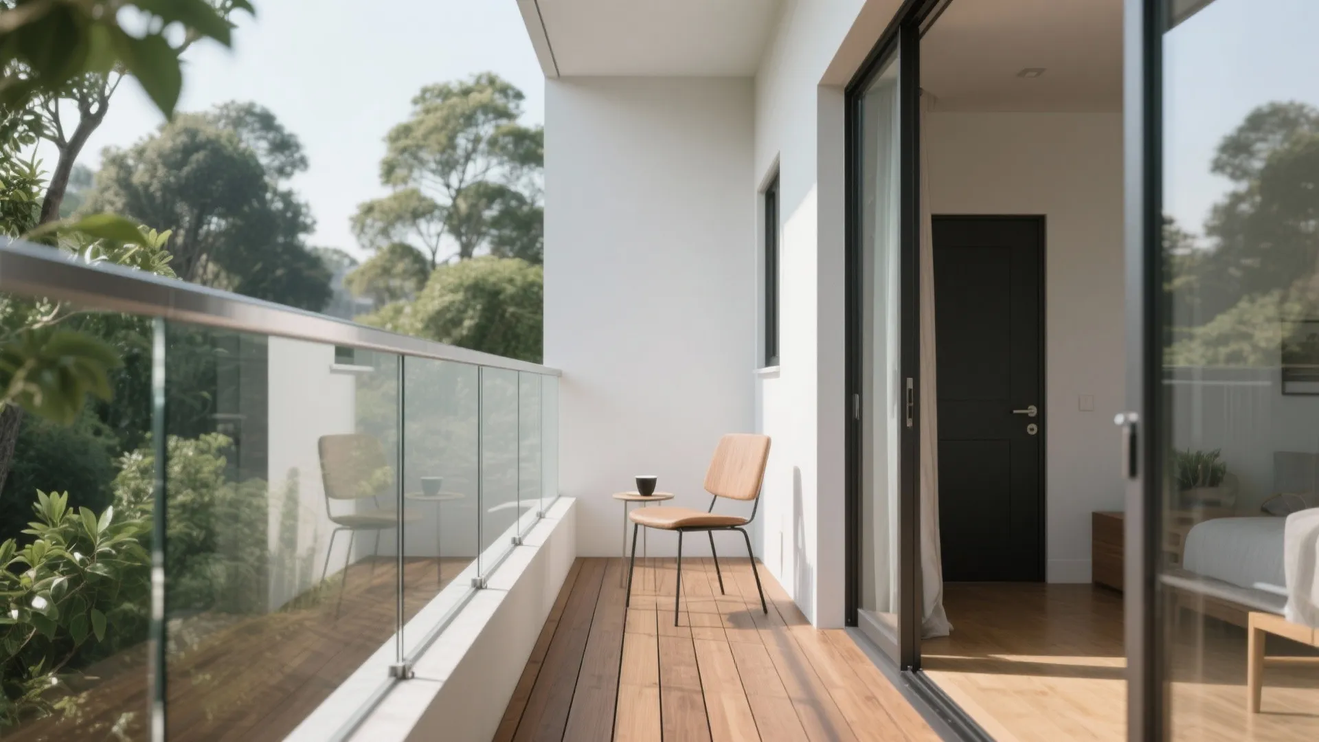 Slimline Glass Railing for an Airy Balcony