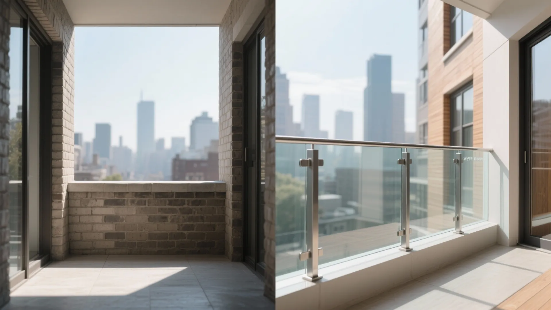 1) Slimline Railings and Glass Balustrades