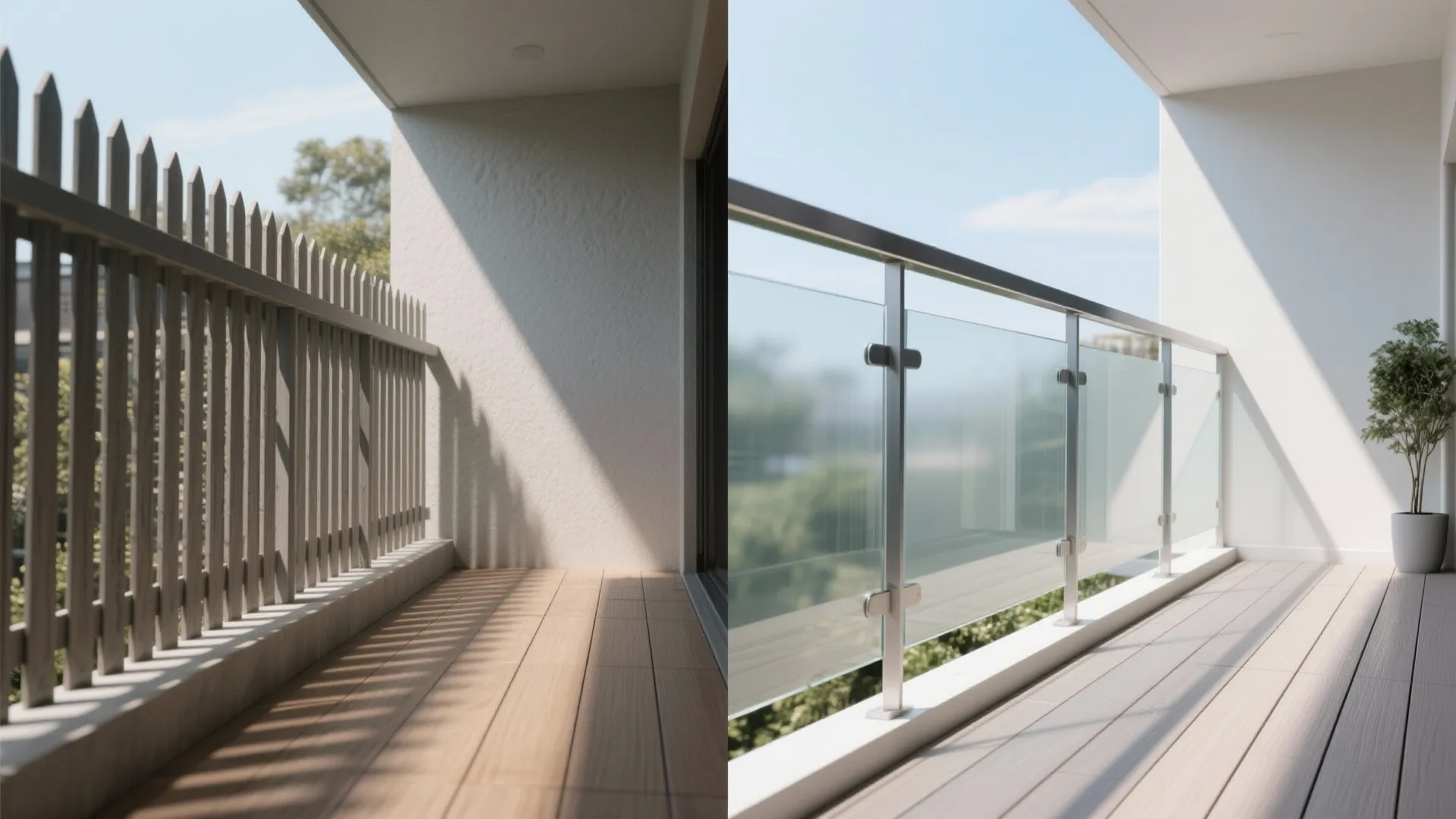 Glass Balustrades and Light-Pushing Surfaces