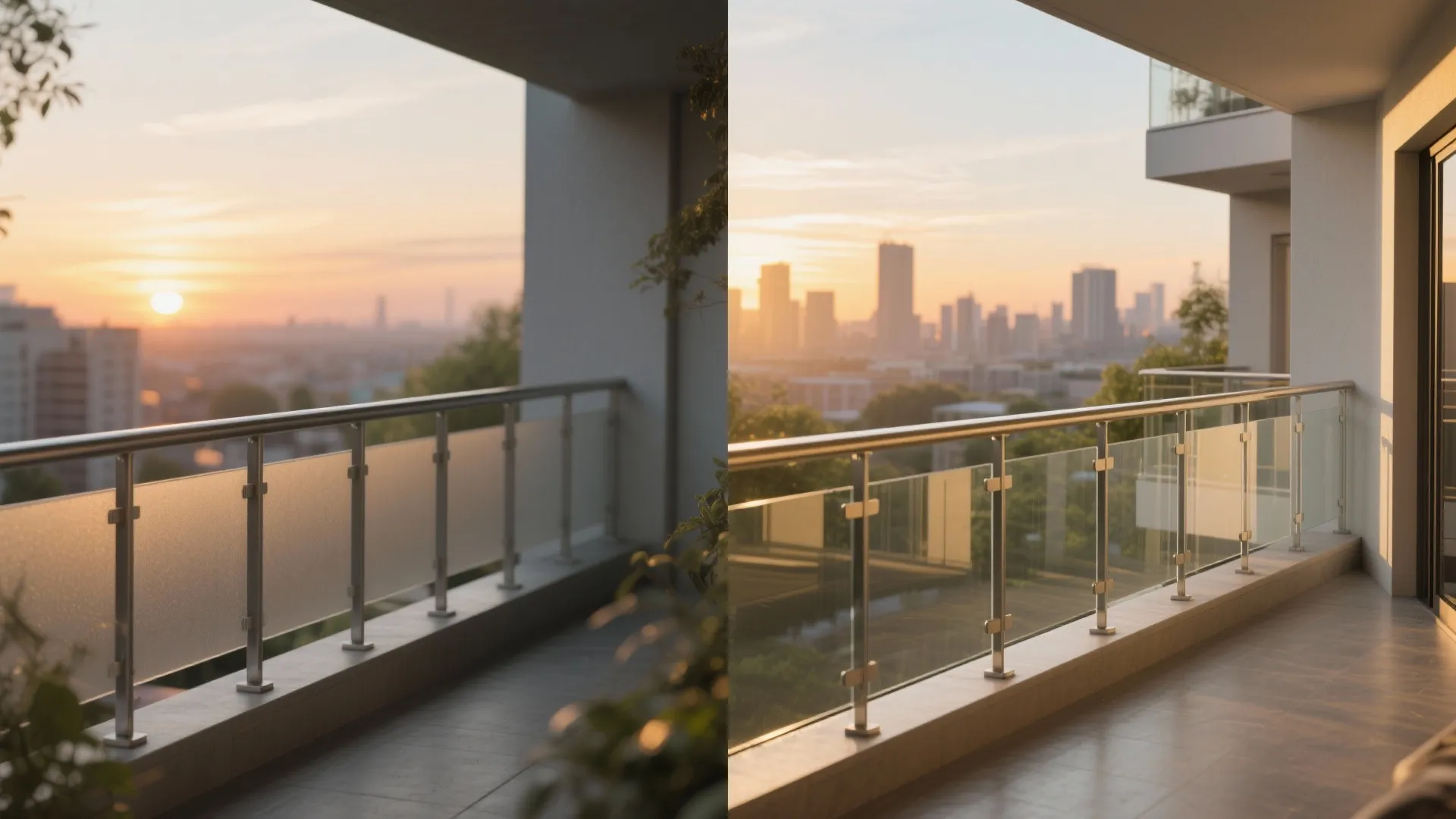 Glass balustrade and transparent touches for openness