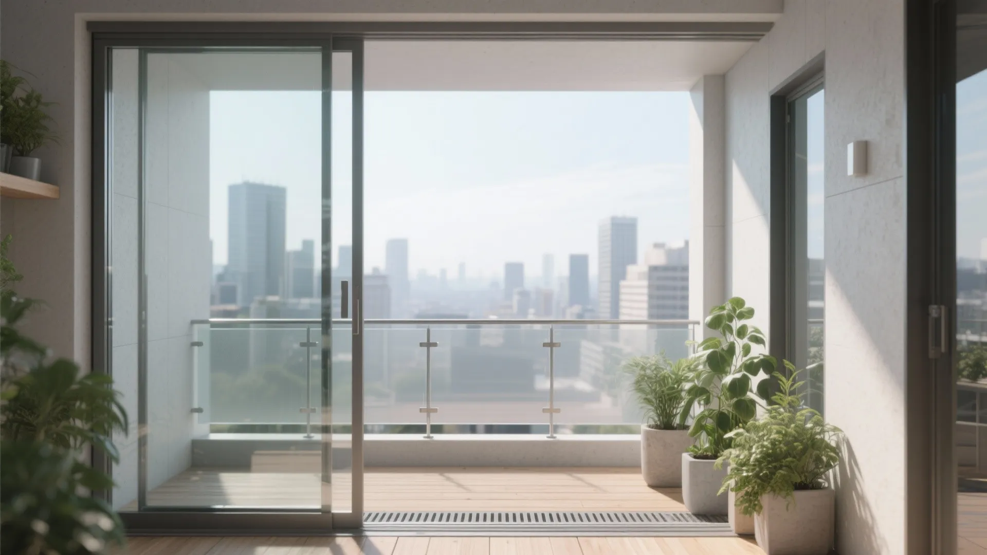 Transparent or Semi-Transparent Railing to Open the View