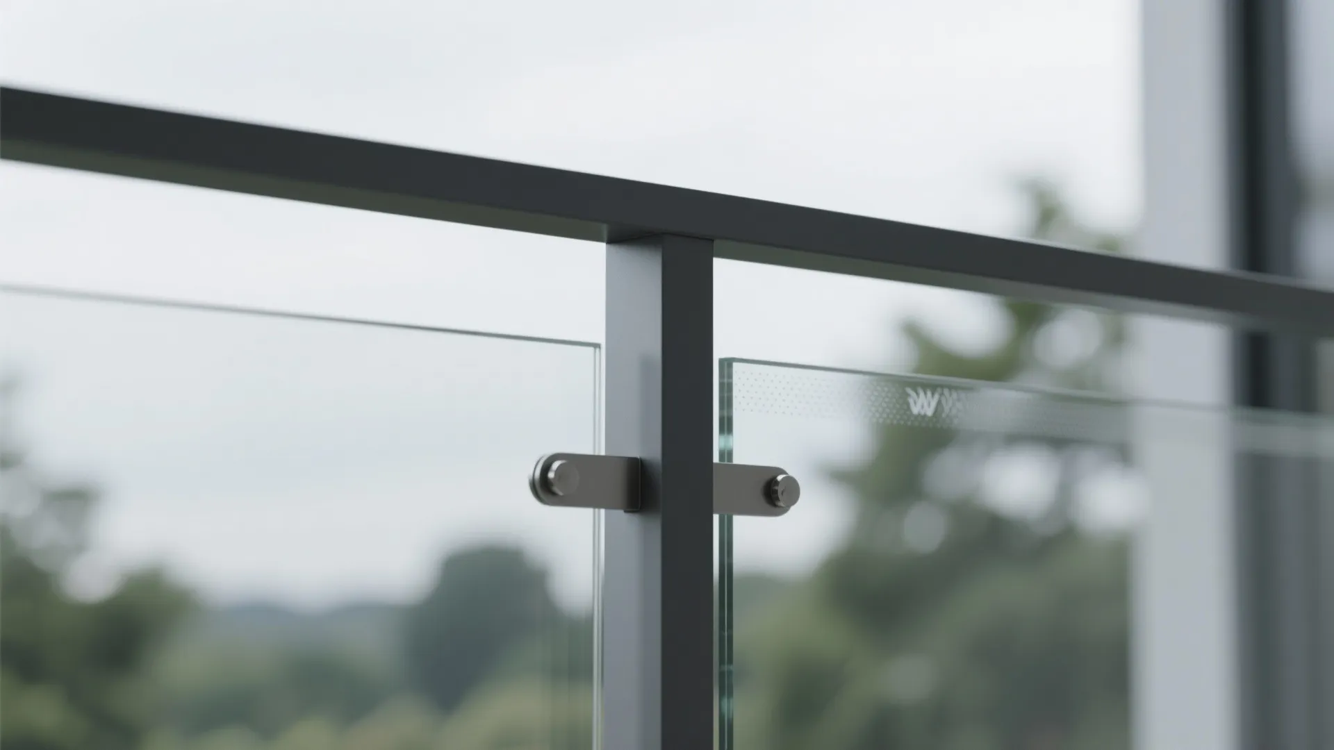 2) Slimline railings with glass infill for sightlines