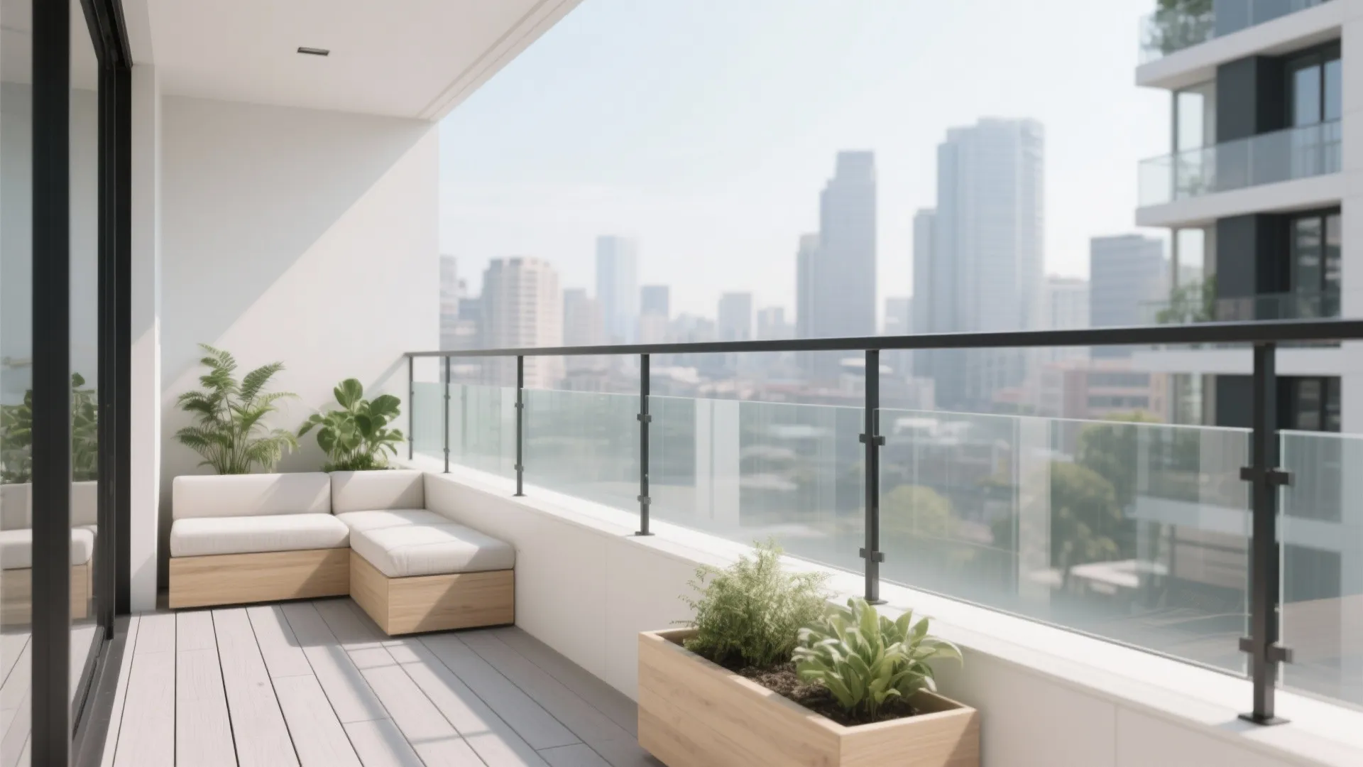 Airy Glass Railing + Light Palette