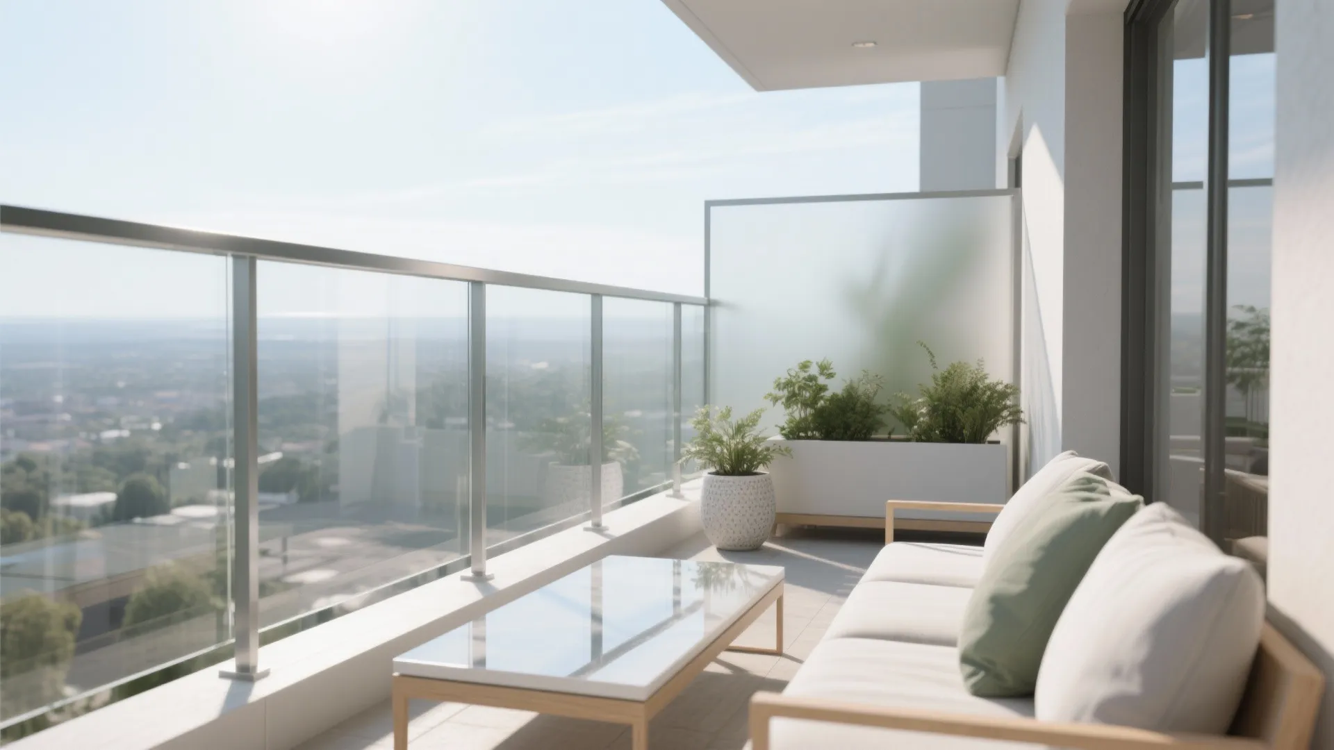 Glass railings and reflective surfaces for openness