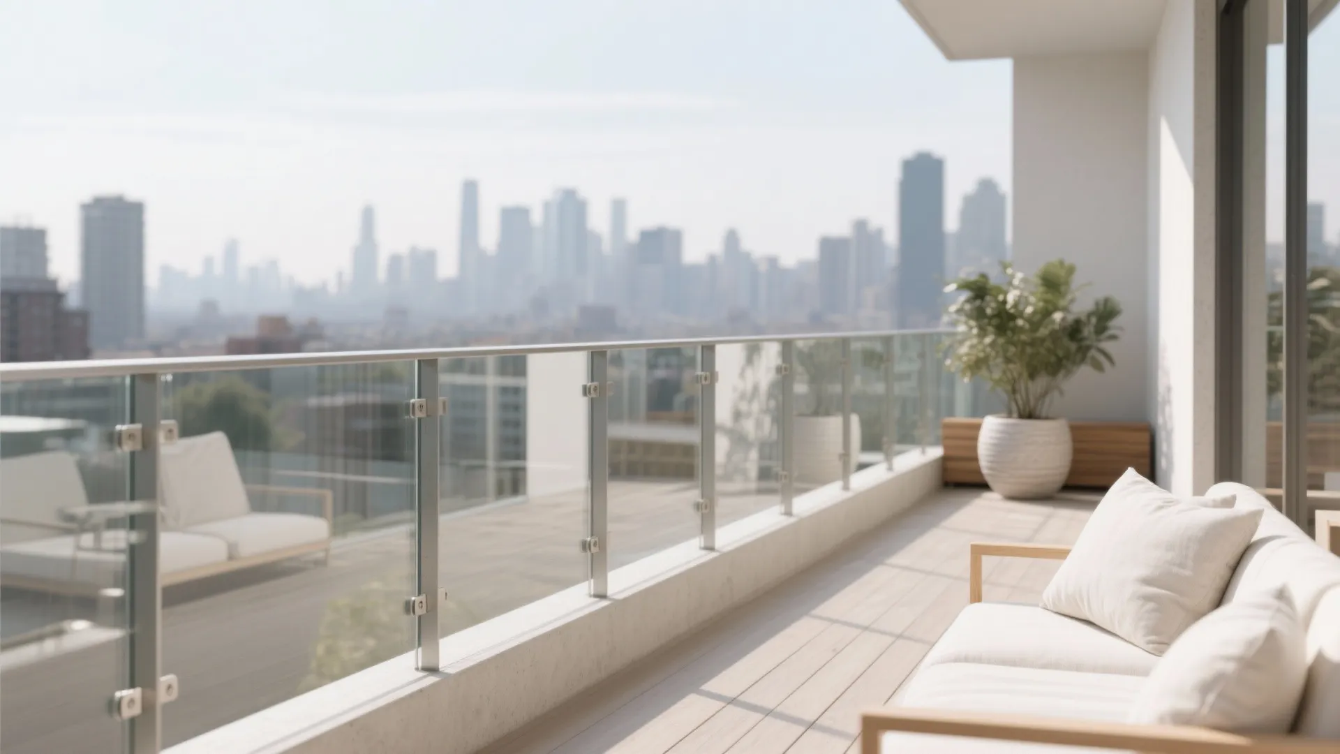 Bright and Open with Glass Railings and Light Palettes